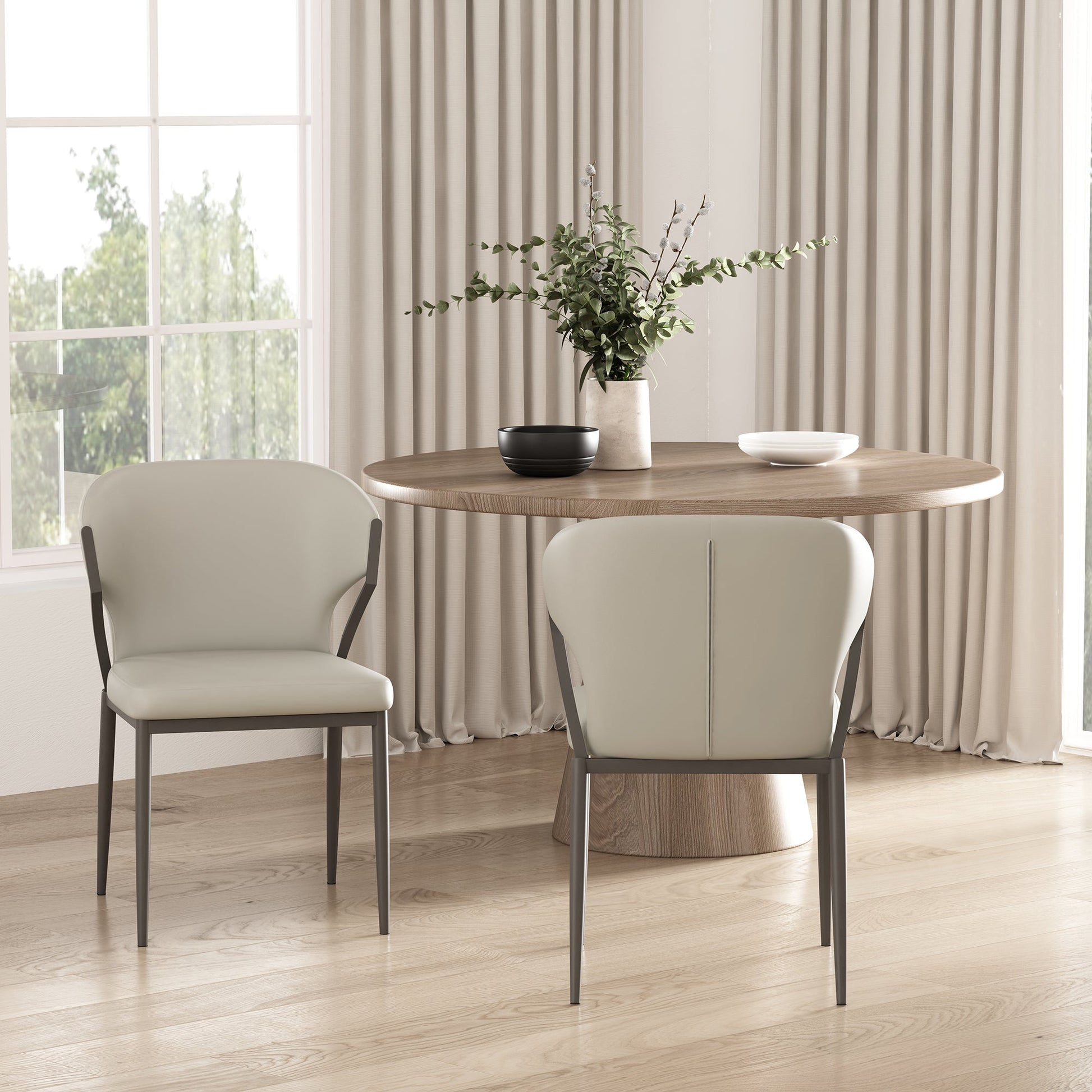 Kirsten Dining Chair in Light Grey (set of 2) - Ornate Home