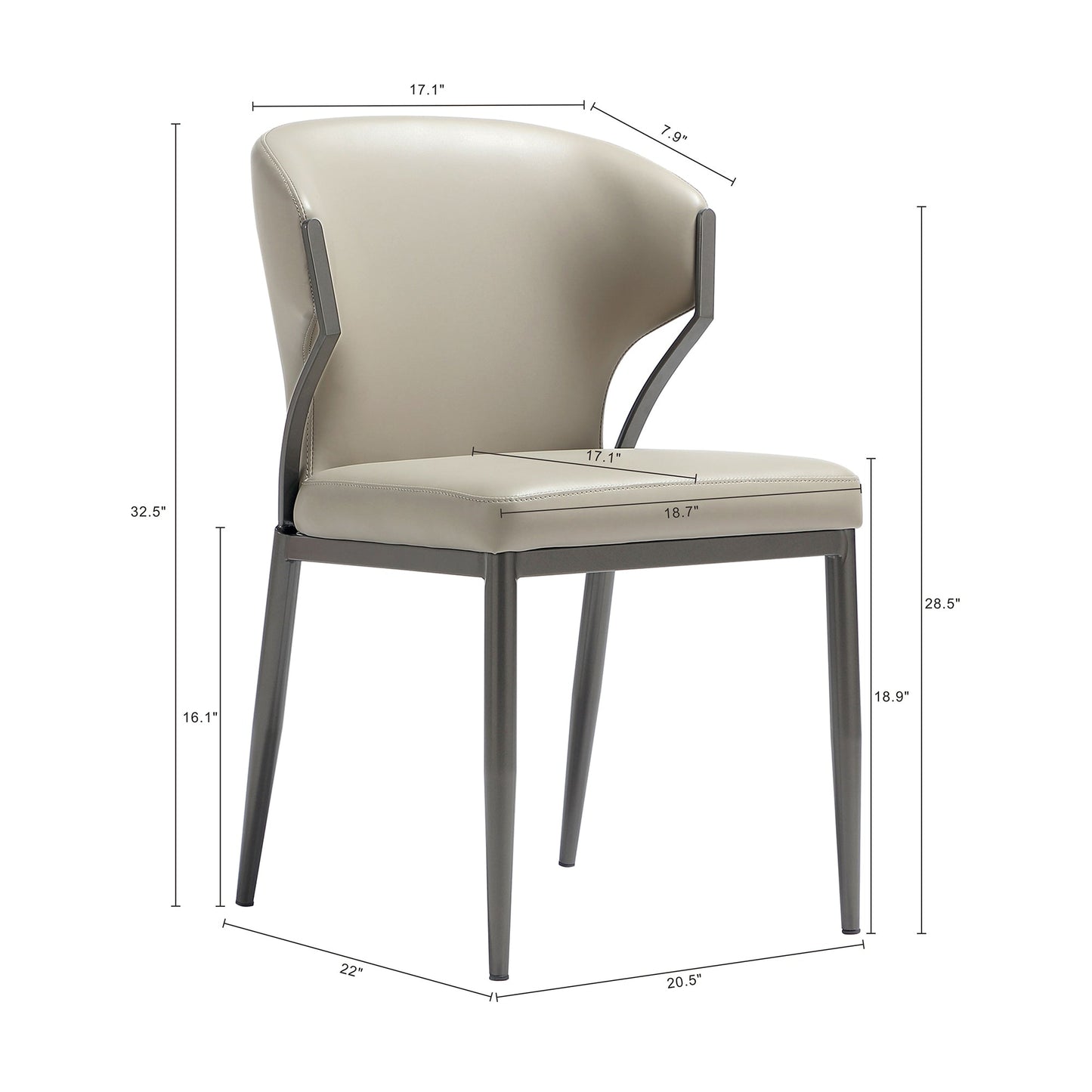 Kirsten Dining Chair in Light Grey (set of 4) - Ornate Home