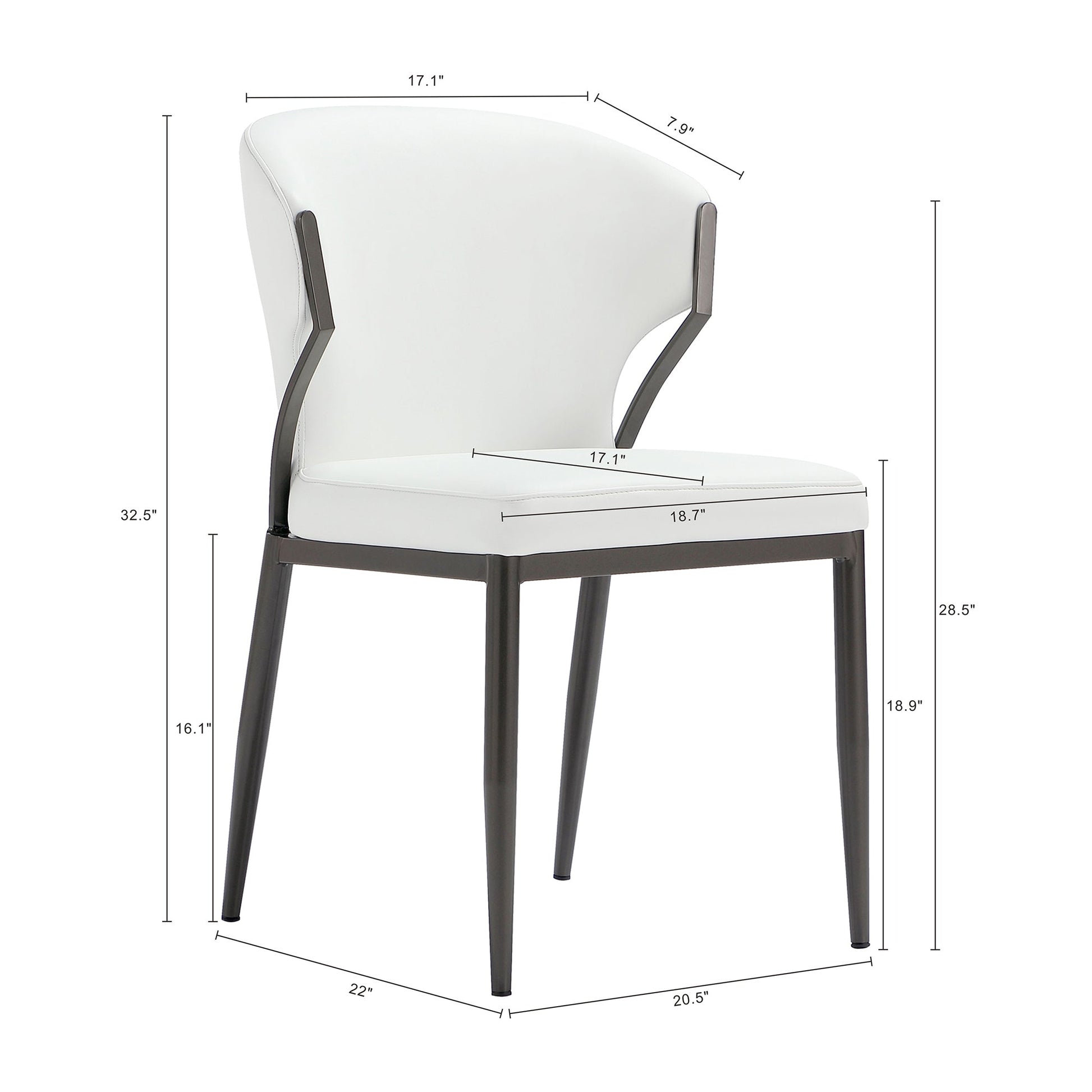 Kirsten Dining Chair in White (set of 2) - Ornate Home