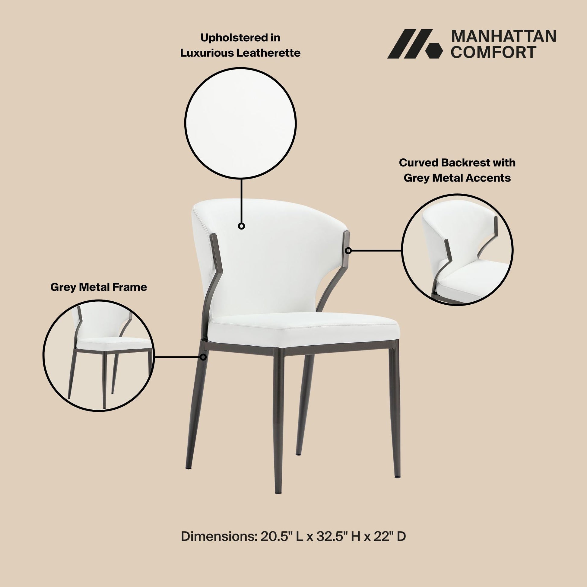 Kirsten Dining Chair in White (set of 4) - Ornate Home