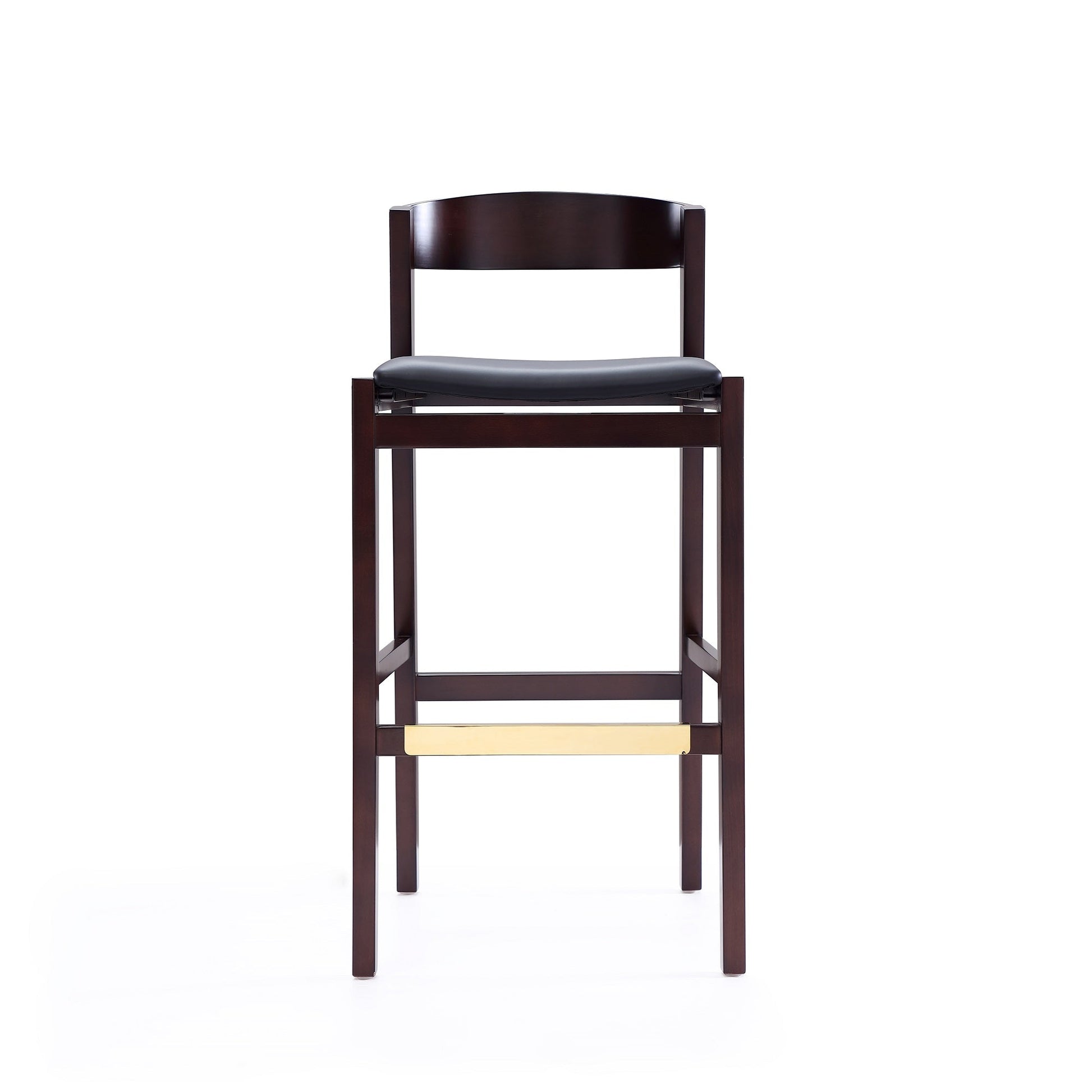 Klismos Barstool in Black and Dark Walnut - Ornate Home