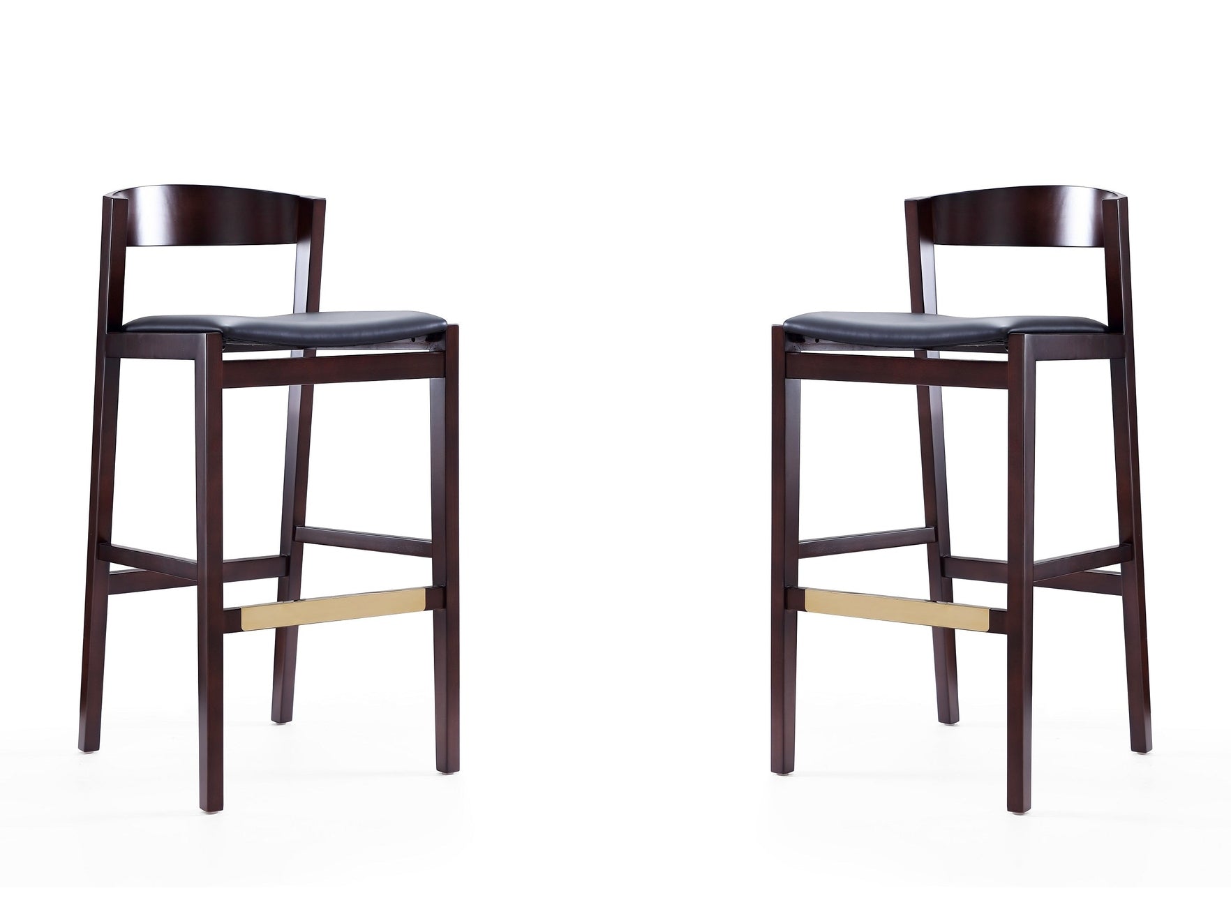 Klismos Barstool in Black and Dark Walnut (set of 2) - Ornate Home