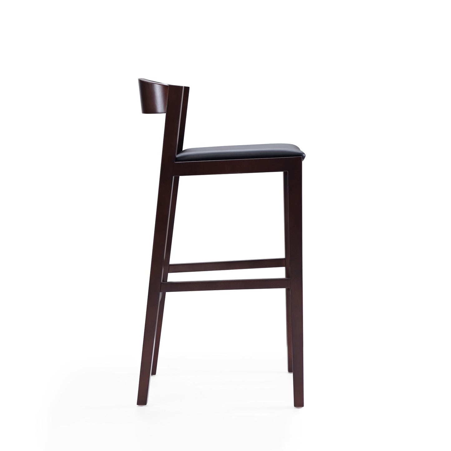 Klismos Barstool in Black and Dark Walnut (set of 3) - Ornate Home
