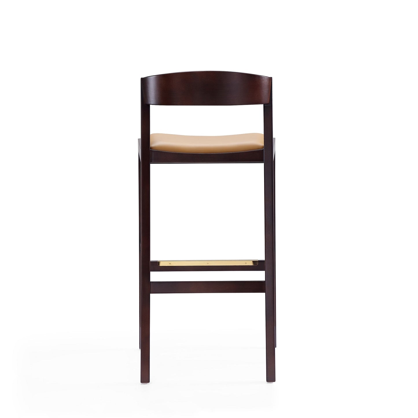 Klismos Barstool in Camel and Dark Walnut (set of 2) - Ornate Home