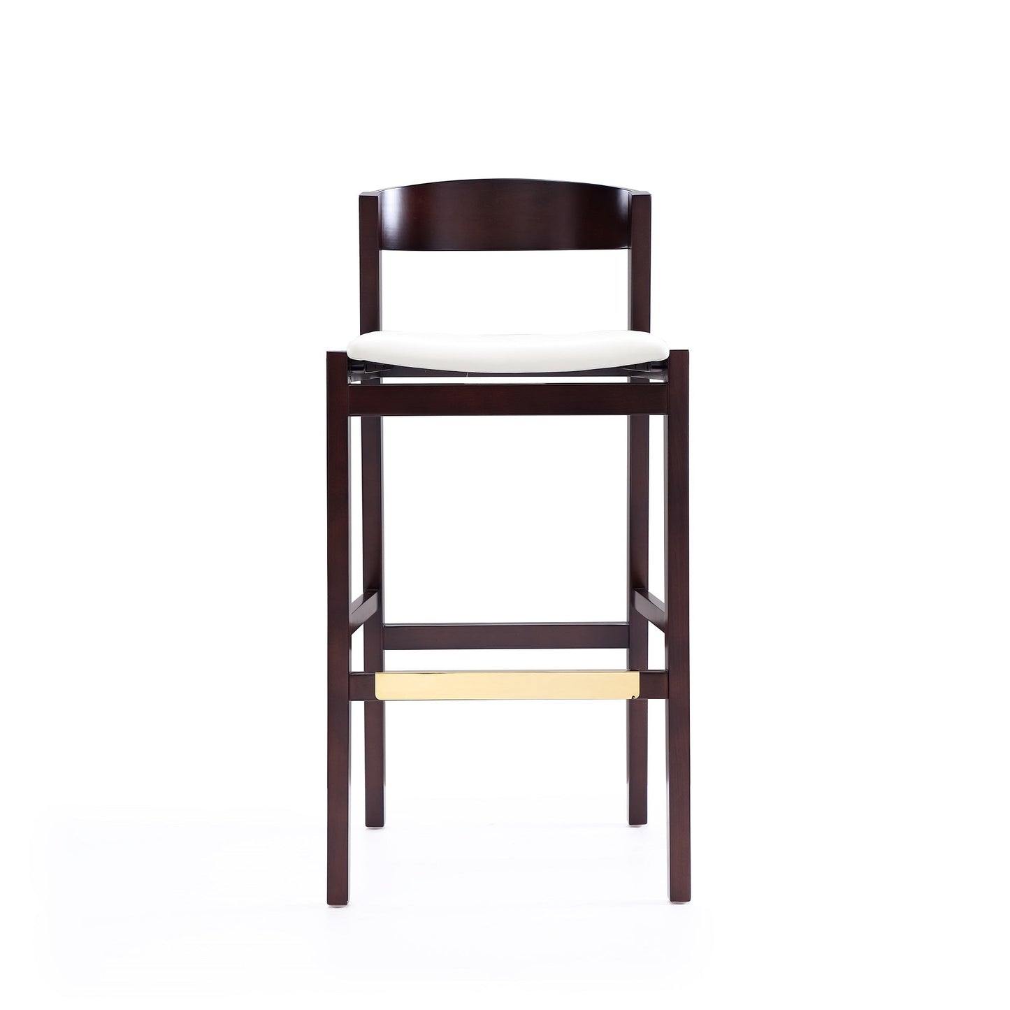 Klismos Barstool in Ivory and Dark Walnut - Ornate Home