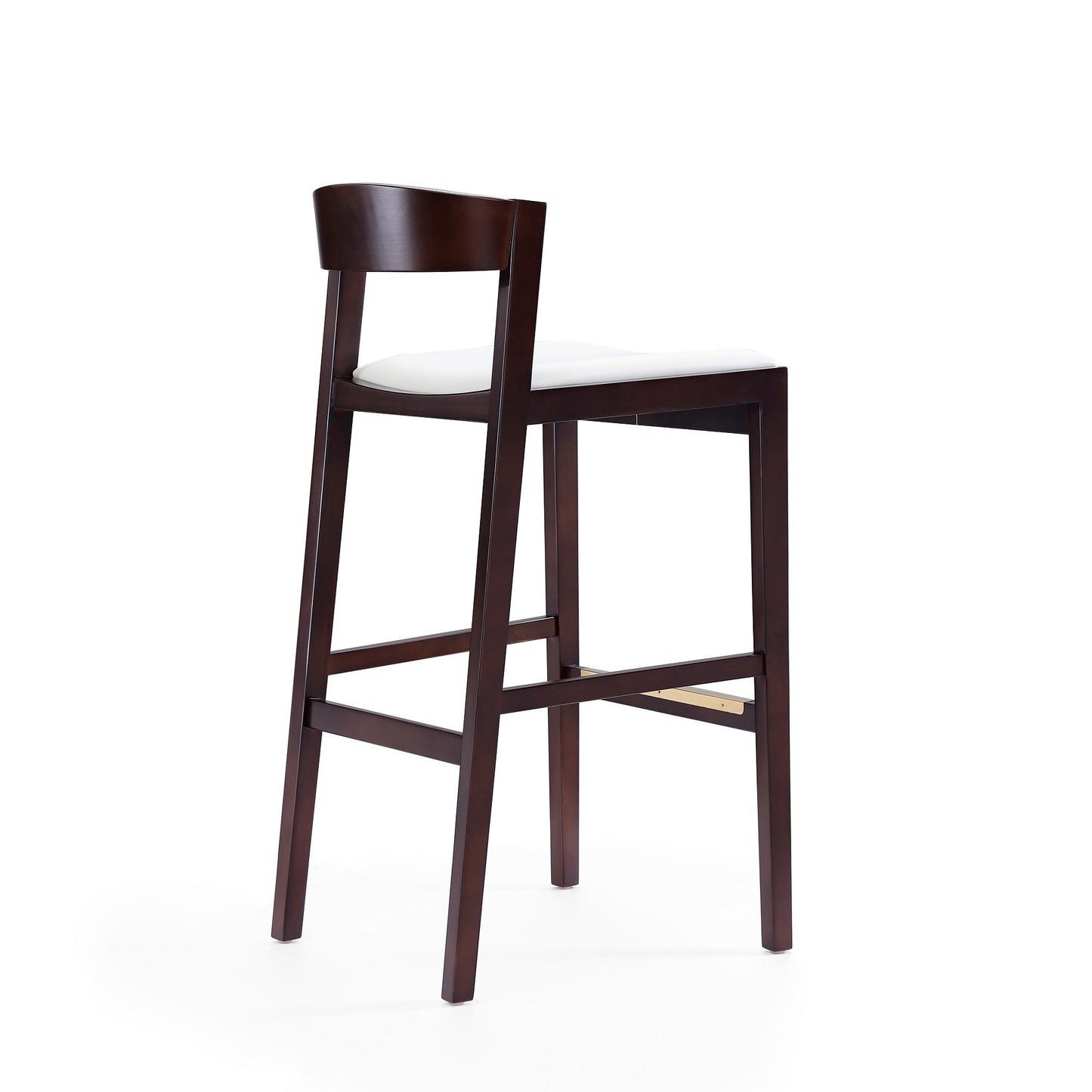 Klismos Barstool in Ivory and Dark Walnut - Ornate Home
