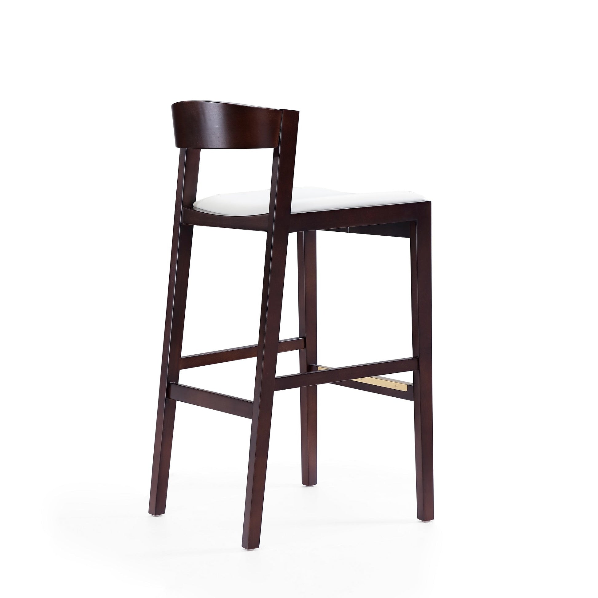 Klismos Barstool in Ivory and Dark Walnut - Ornate Home