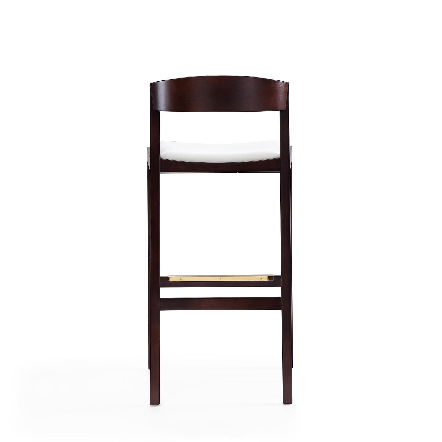 Klismos Barstool in Ivory and Dark Walnut (set of 2) - Ornate Home