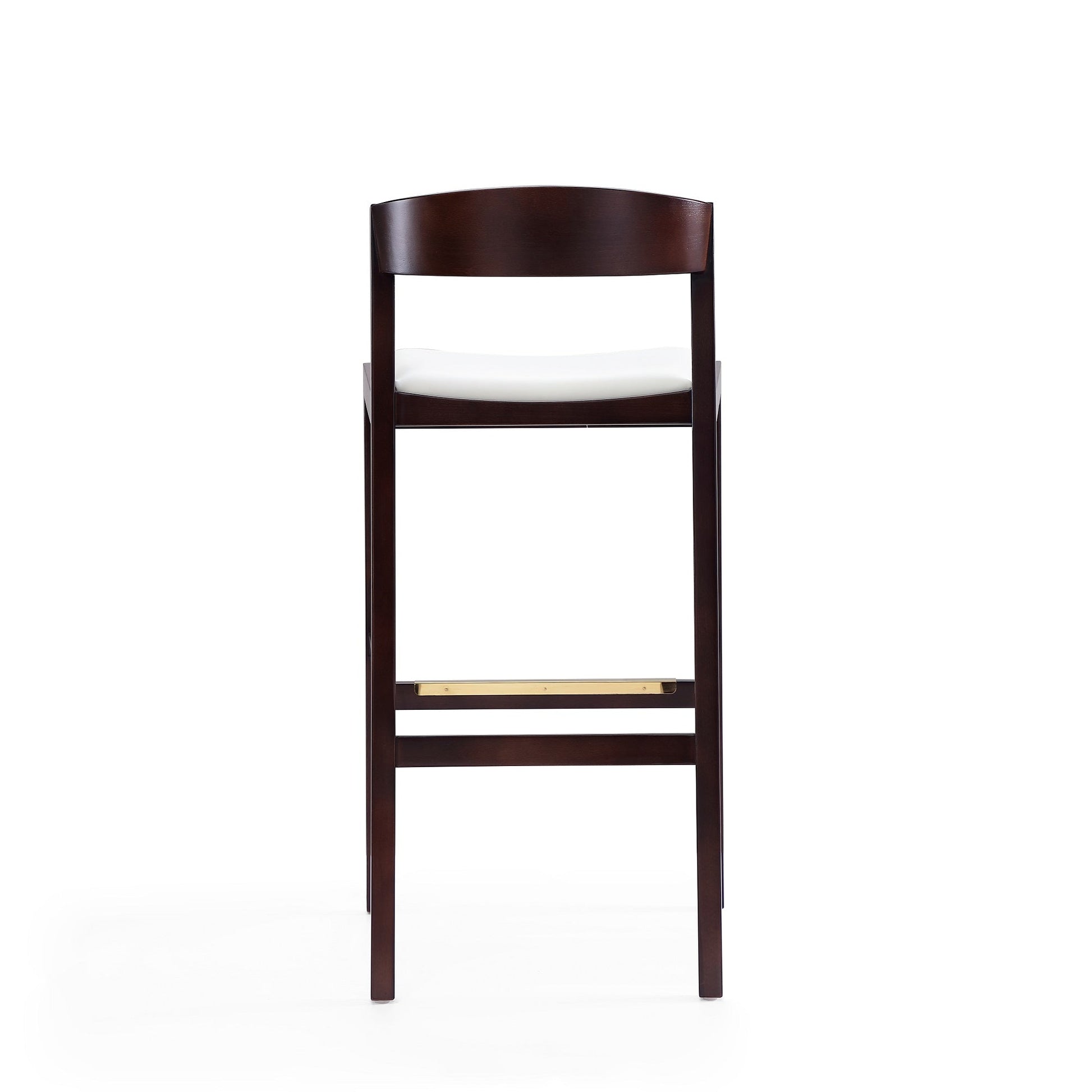 Klismos Barstool in Ivory and Dark Walnut (set of 3) - Ornate Home