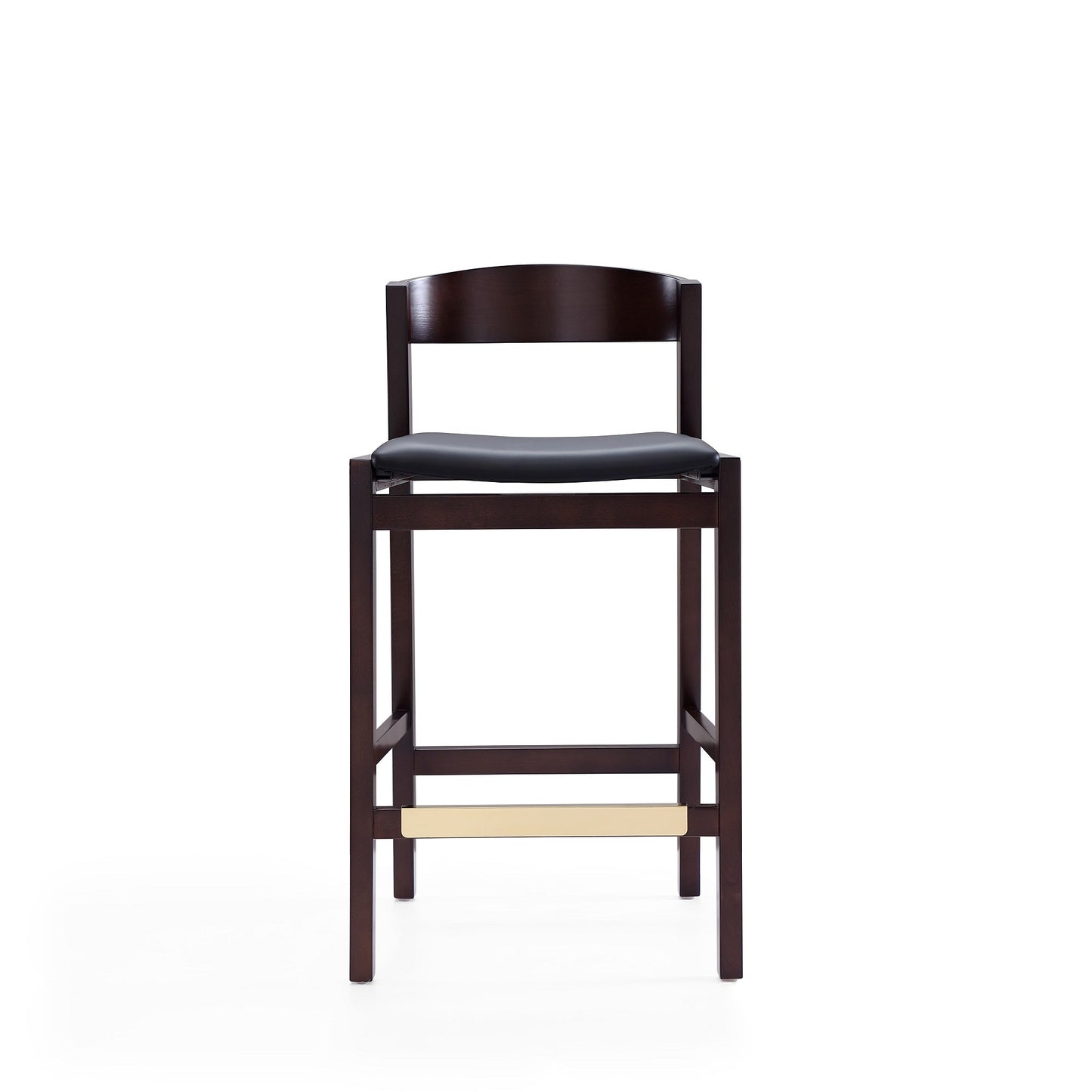 Klismos Counter Stool in Black and Dark Walnut - Ornate Home