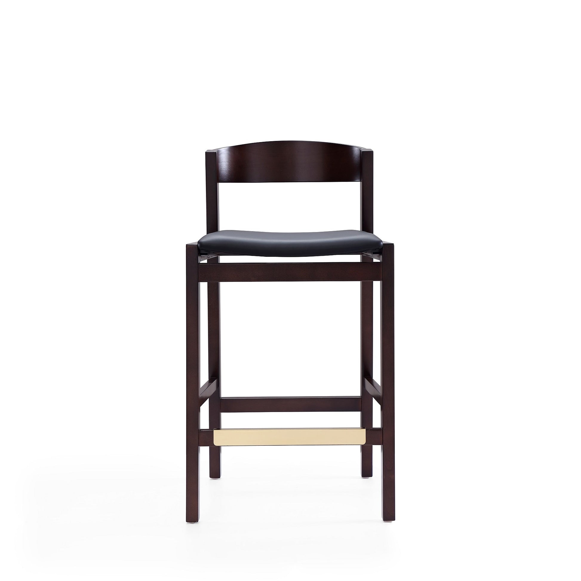 Klismos Counter Stool in Black and Dark Walnut - Ornate Home