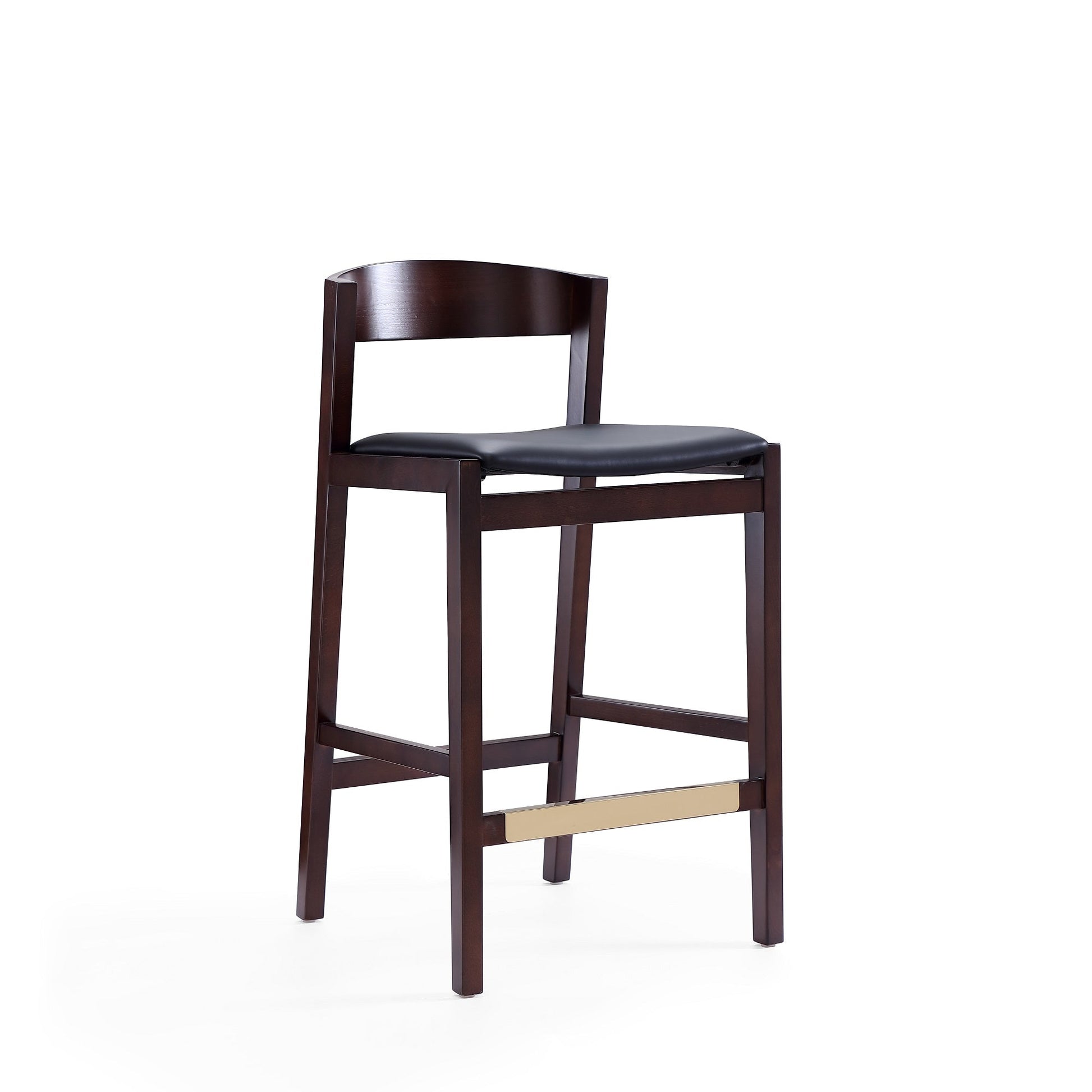 Klismos Counter Stool in Black and Dark Walnut (set of 2) - Ornate Home