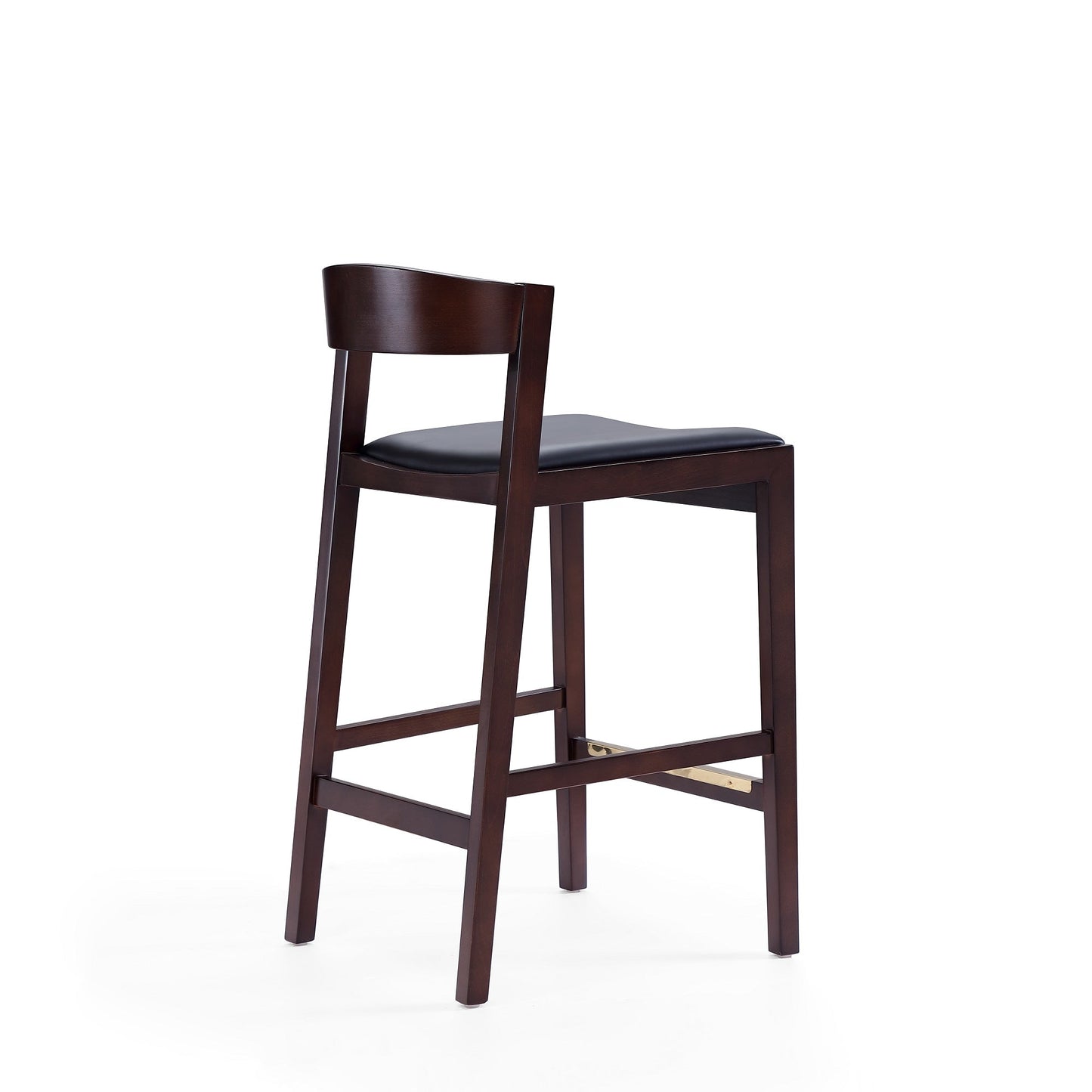 Klismos Counter Stool in Black and Dark Walnut (set of 2) - Ornate Home