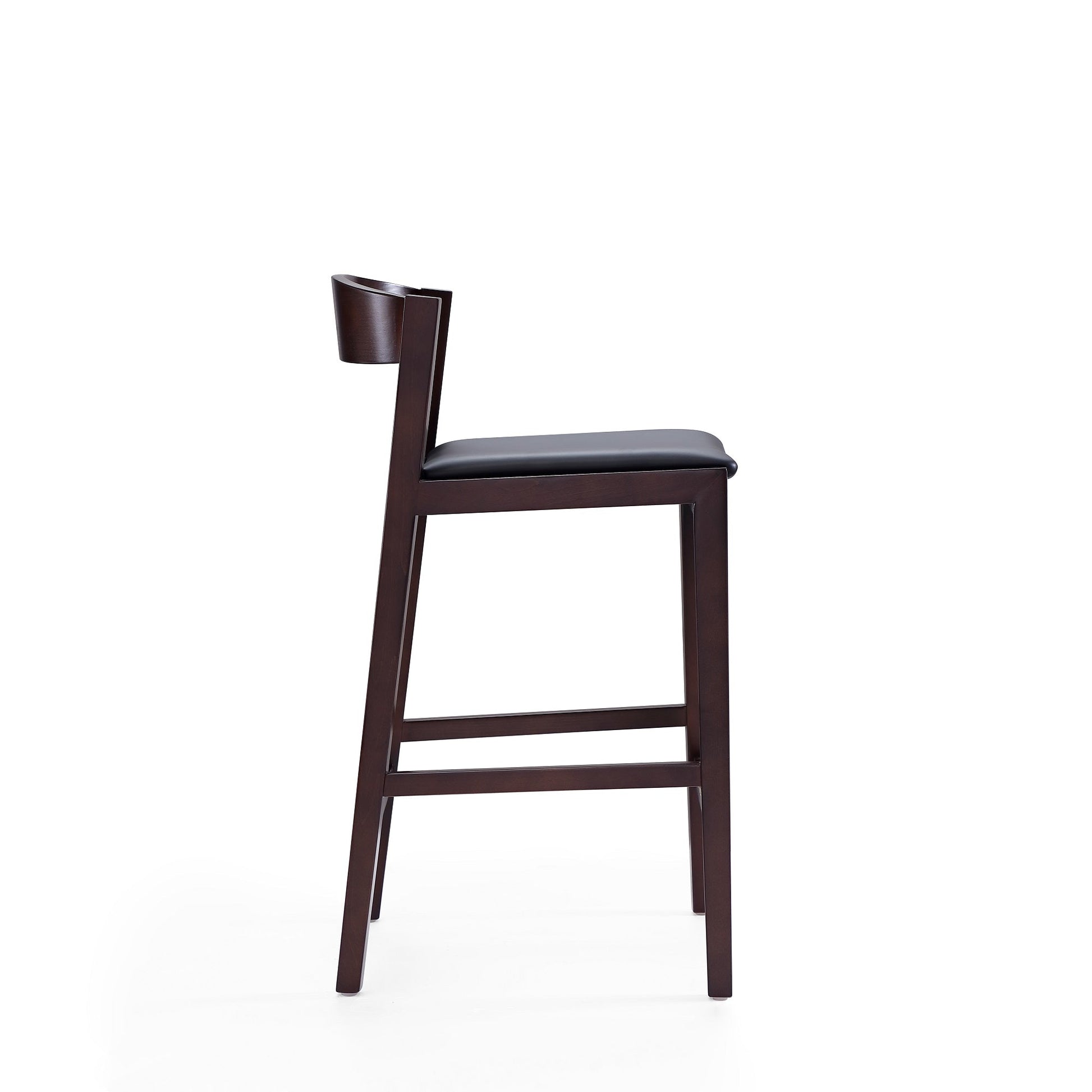 Klismos Counter Stool in Black and Dark Walnut (set of 2) - Ornate Home