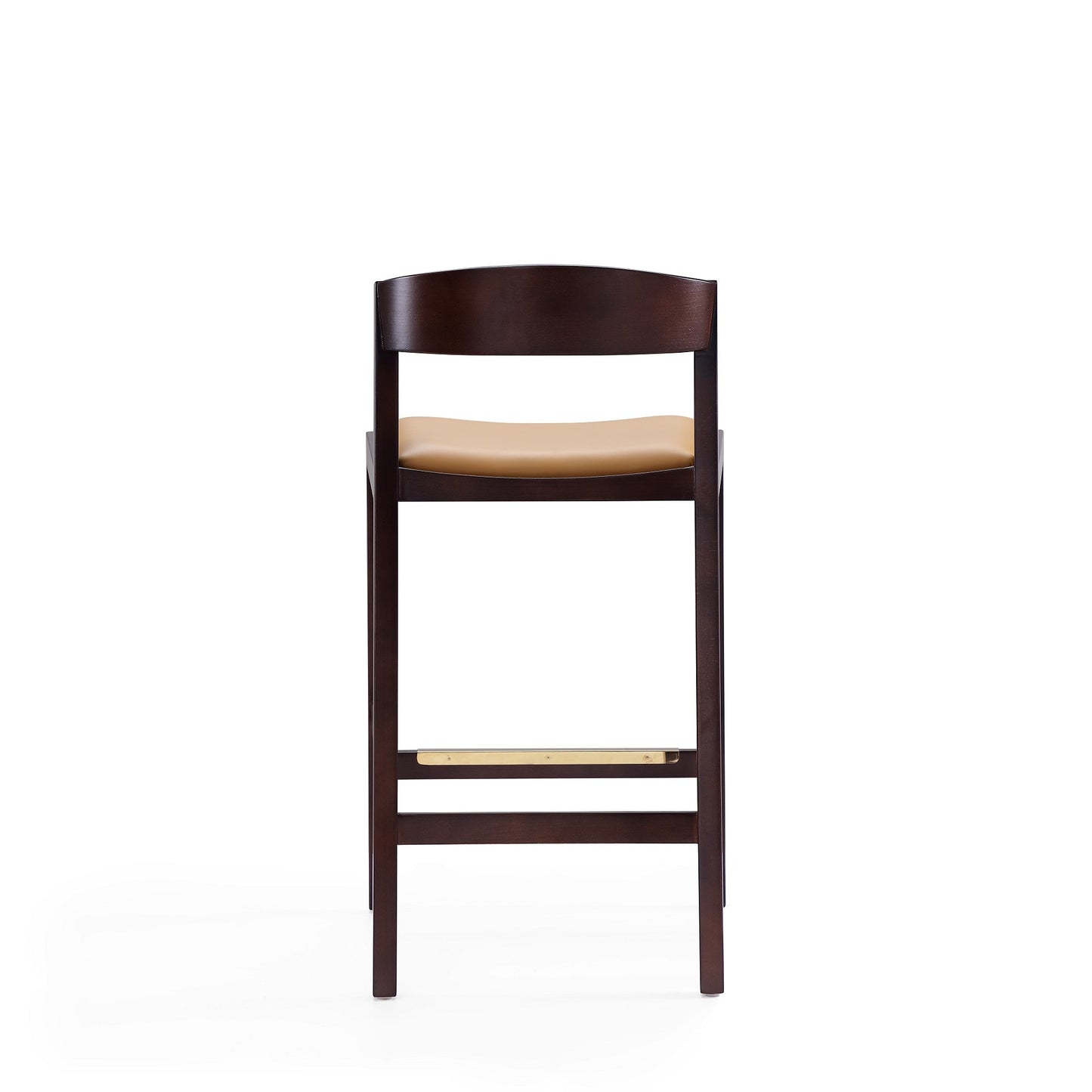 Klismos Counter Stool in Camel and Dark Walnut - Ornate Home