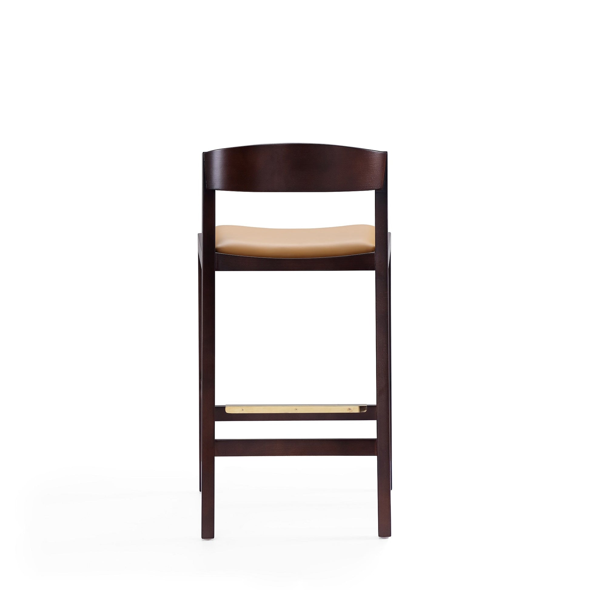 Klismos Counter Stool in Camel and Dark Walnut - Ornate Home