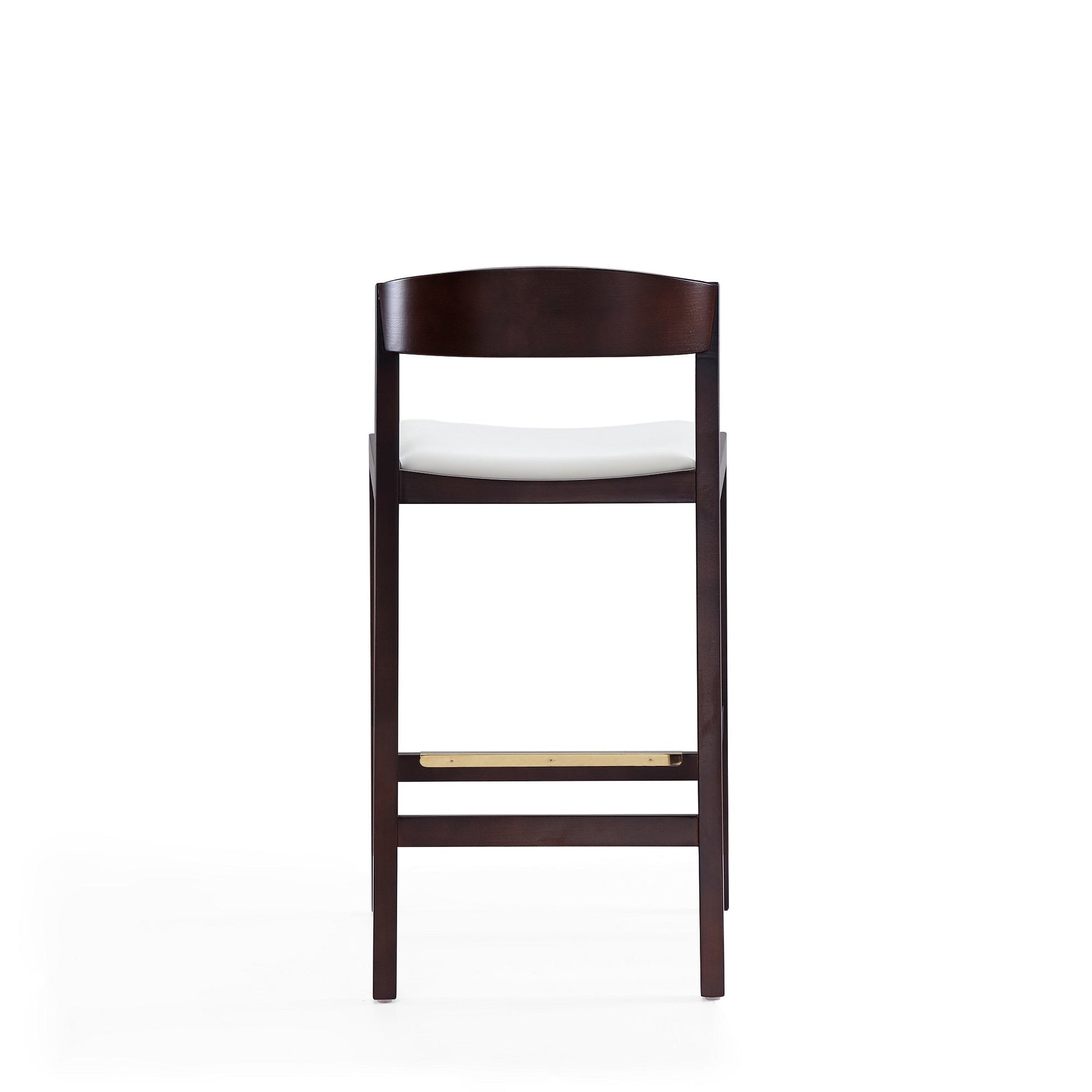 Klismos Counter Stool in Ivory and Dark Walnut - Ornate Home