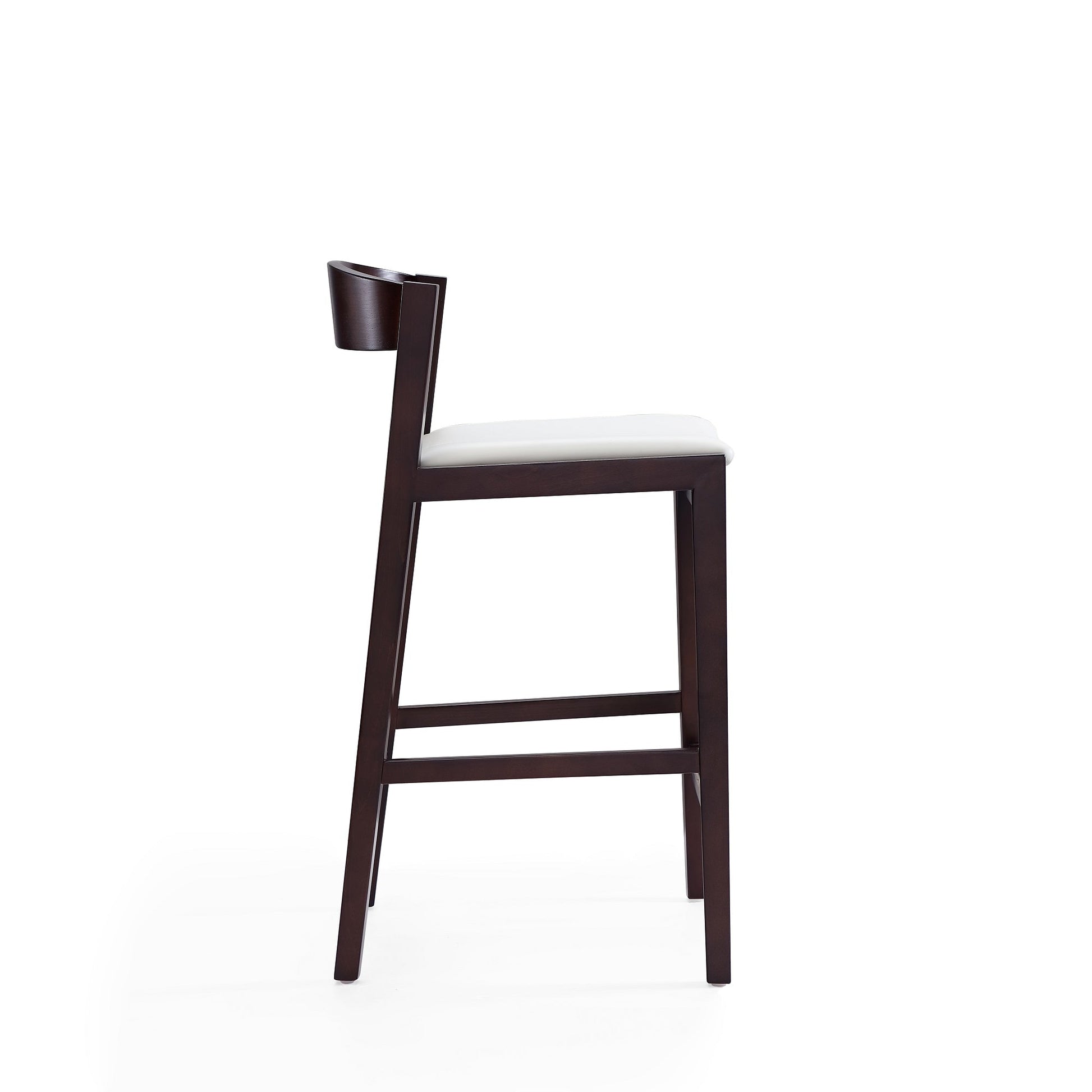 Klismos Counter Stool in Ivory and Dark Walnut (set of 2) - Ornate Home