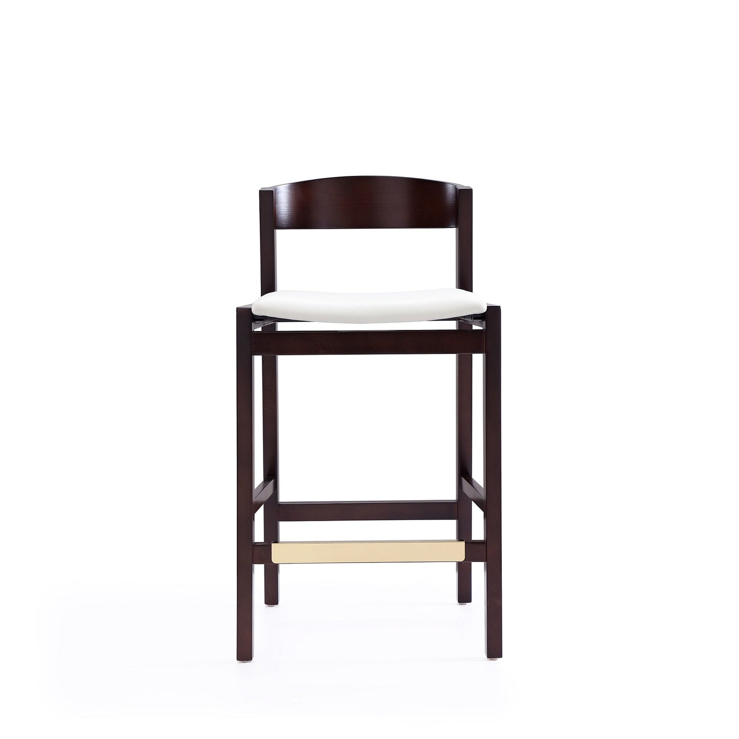 Klismos Counter Stool in Ivory and Dark Walnut (set of 3) - Ornate Home