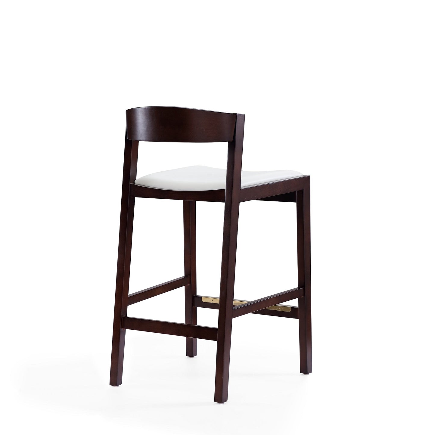 Klismos Counter Stool in Ivory and Dark Walnut (set of 3) - Ornate Home