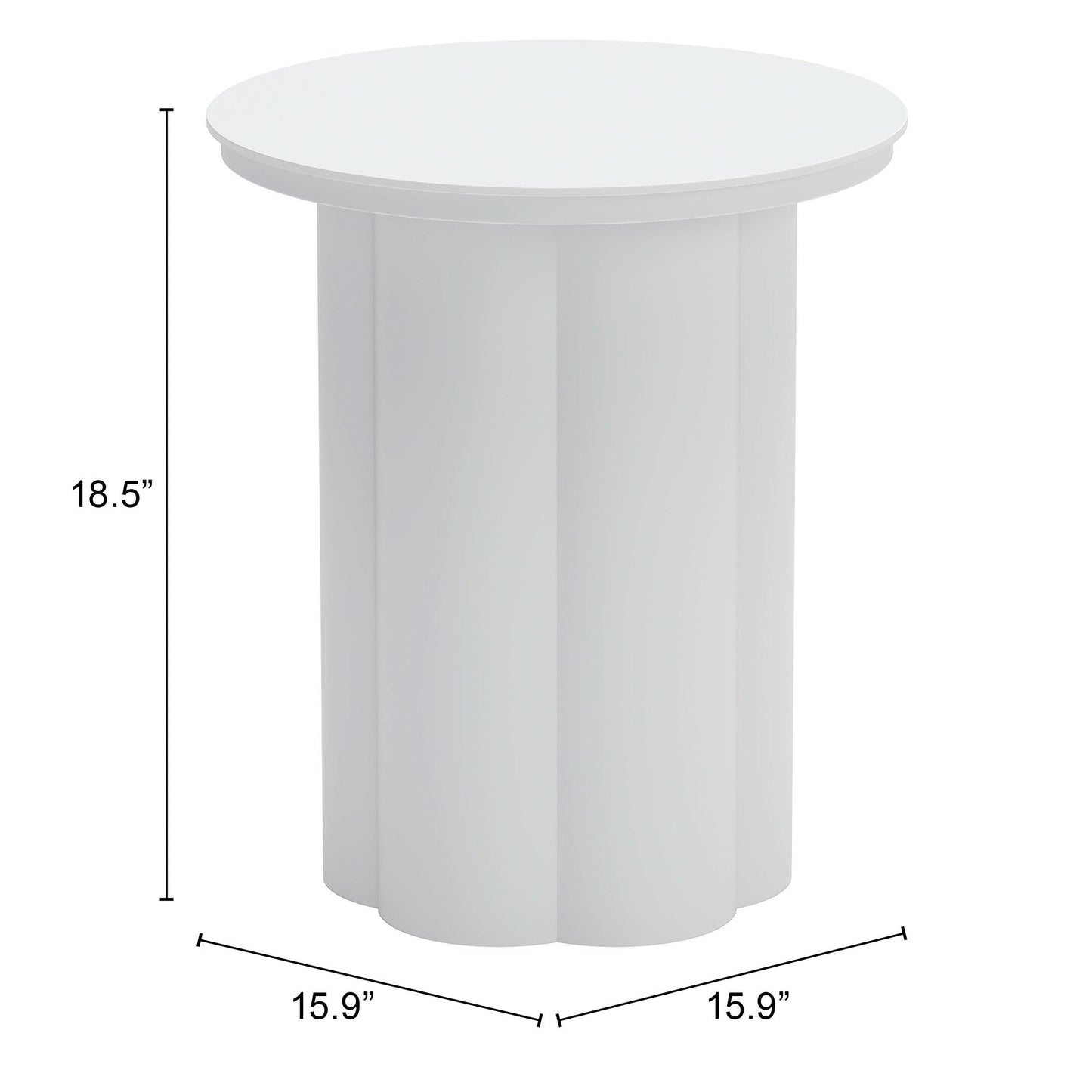 Kogur White Outdoor Side Table - Ornate Home