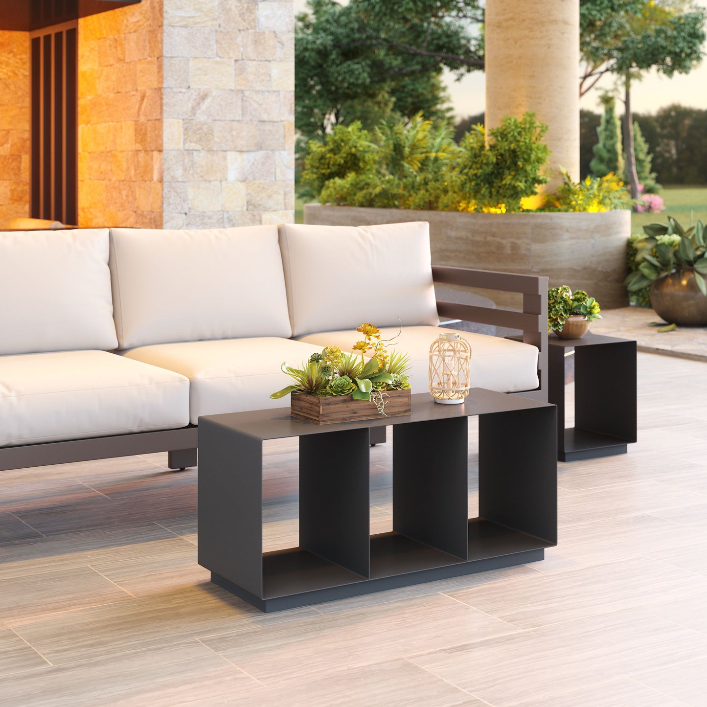 Kokos Charcoal Outdoor Coffee Table - Ornate Home