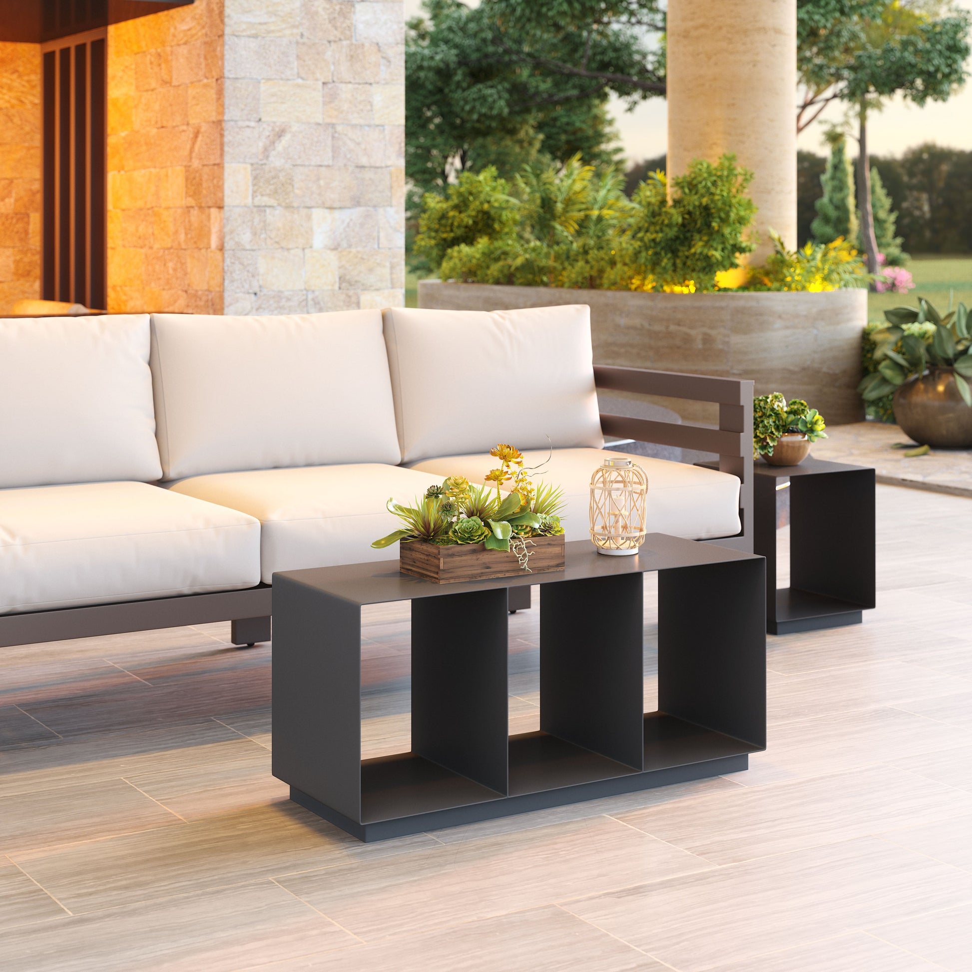 Kokos Charcoal Outdoor Coffee Table - Ornate Home