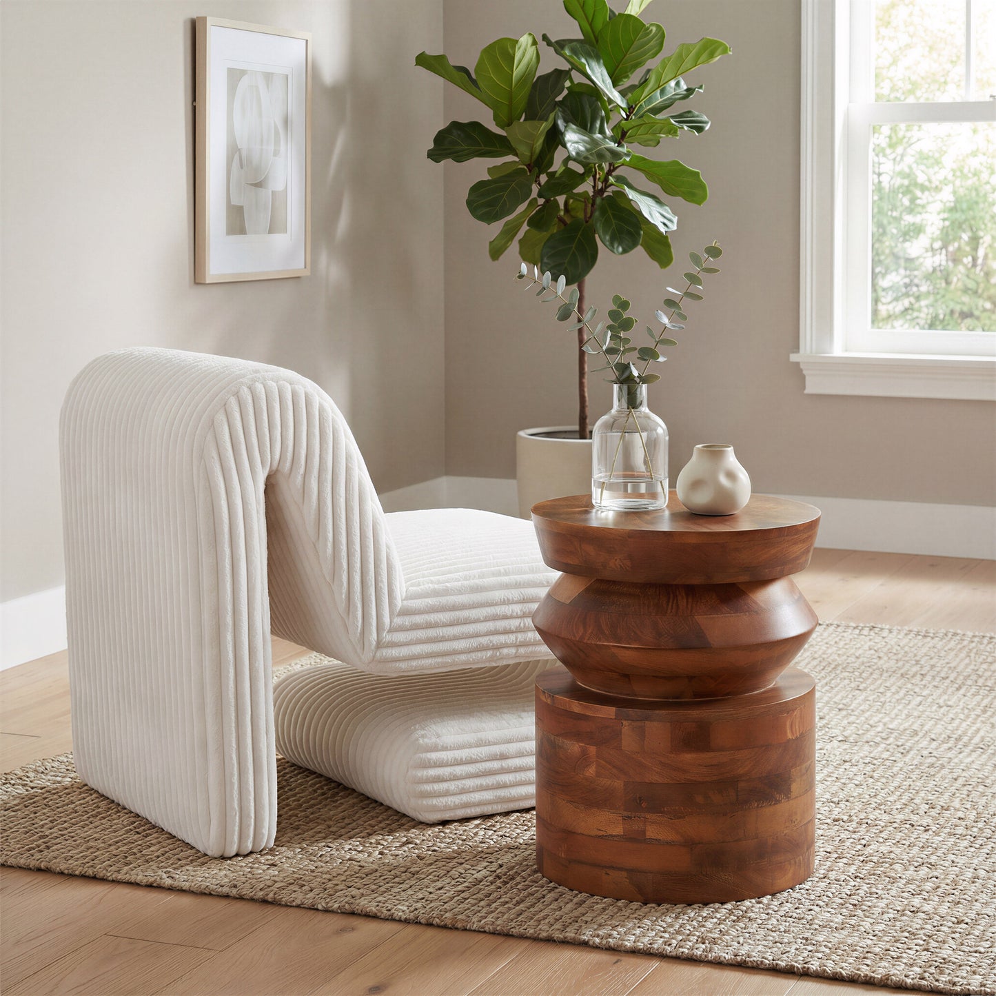 Kollam Walnut Side Table - Ornate Home