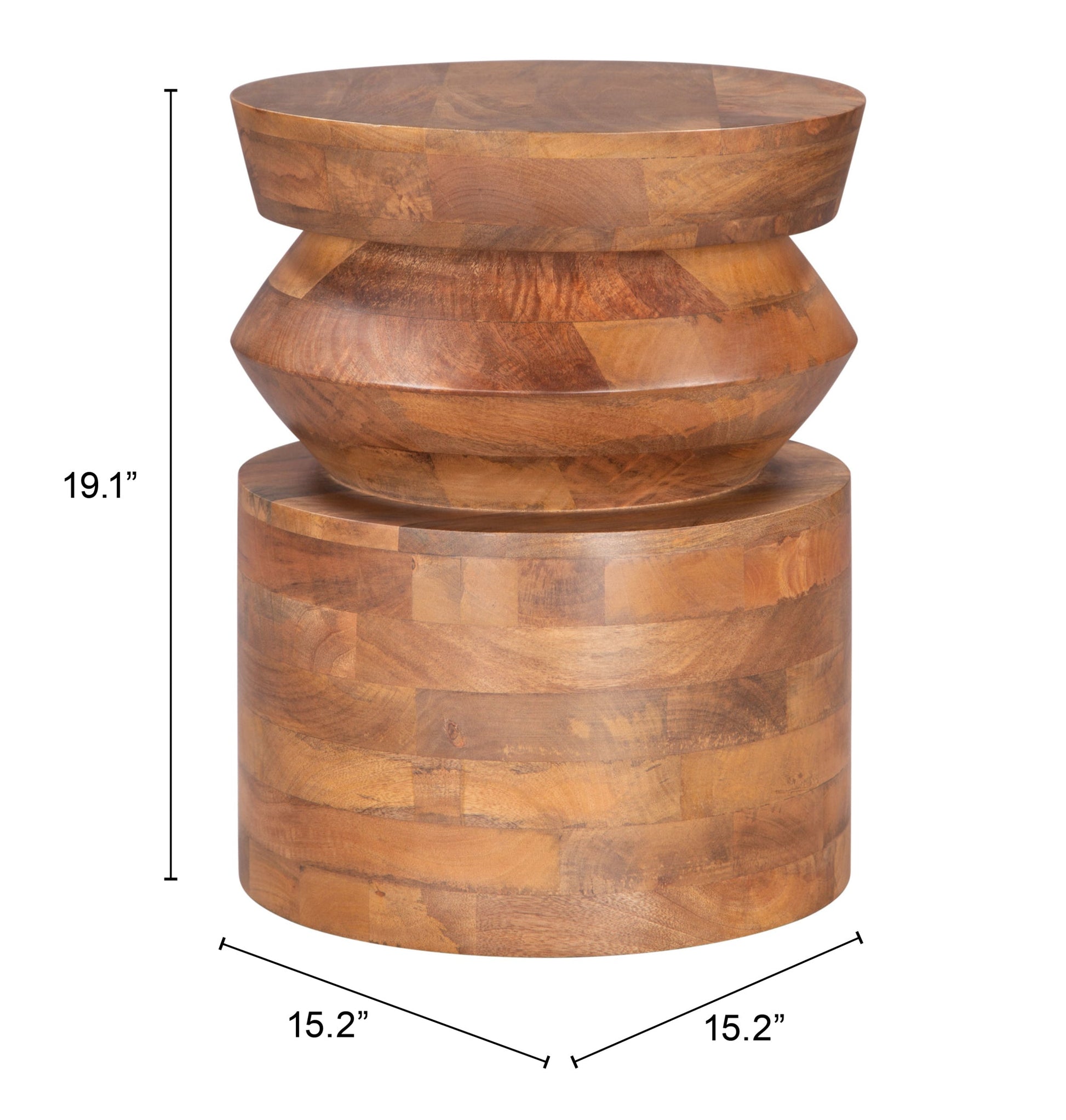 Kollam Walnut Side Table - Ornate Home