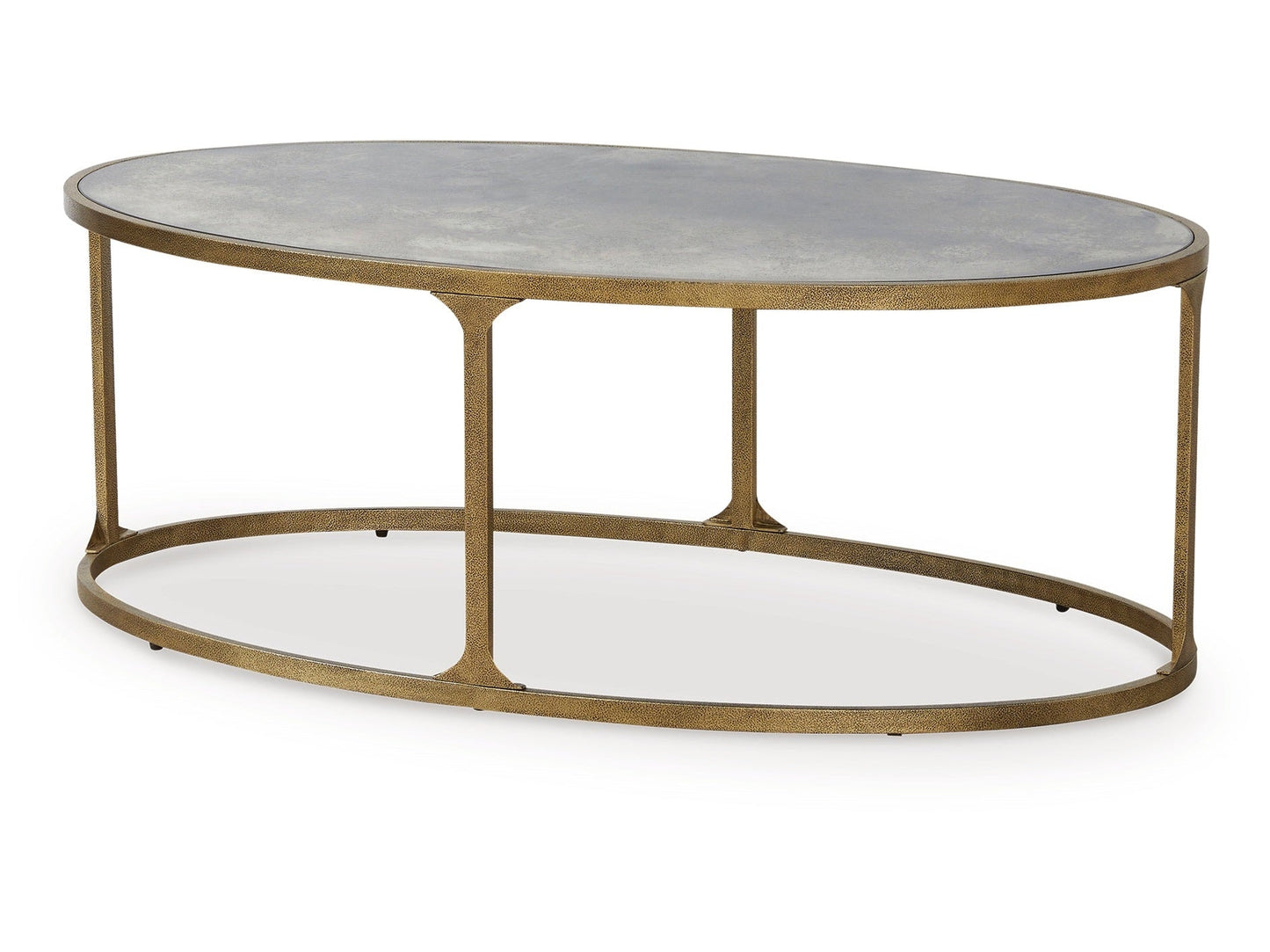 Korajane Antique Gold Oval Cocktail Table- Viva Furn