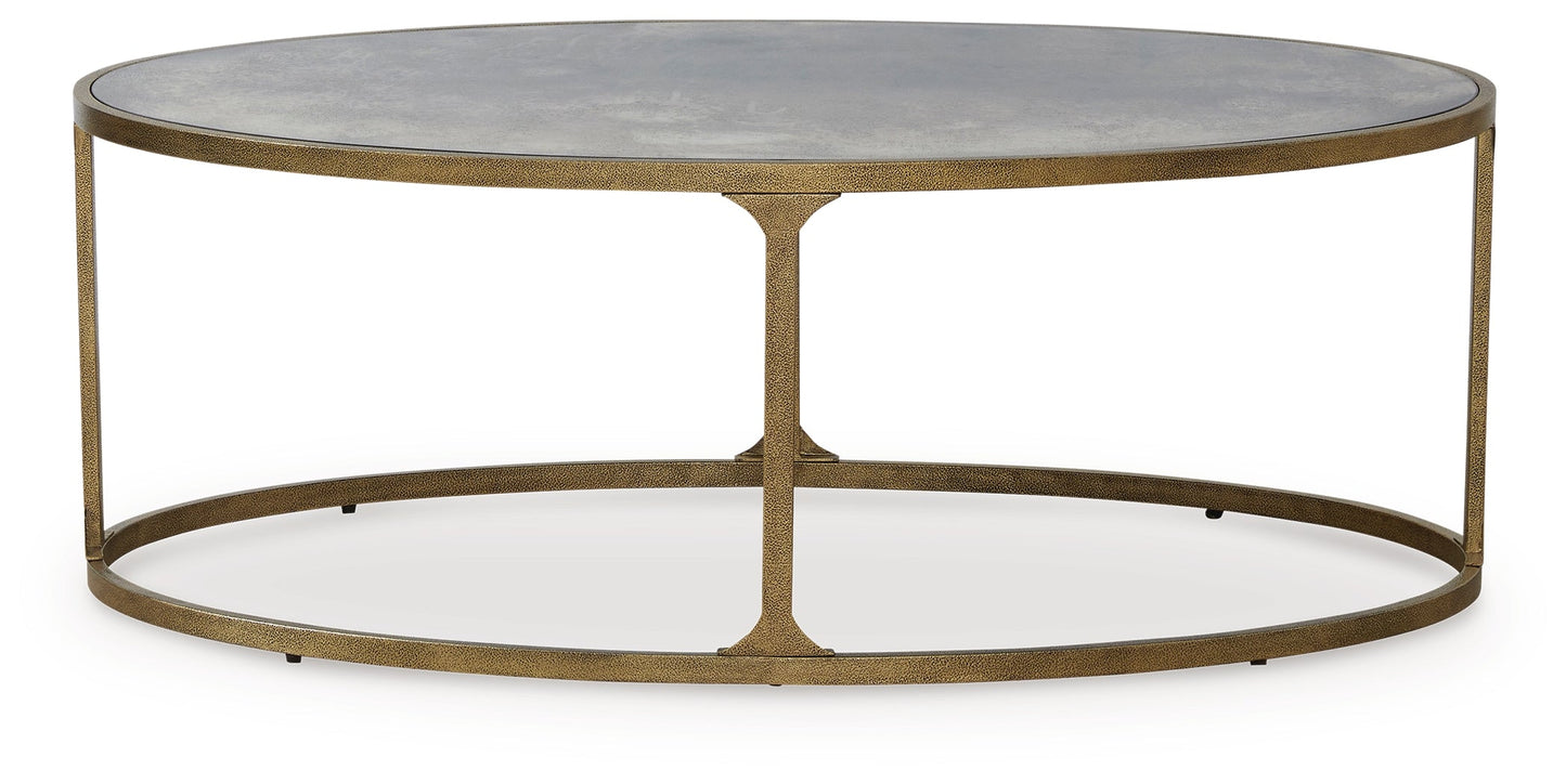 Korajane Antique Gold Oval Cocktail Table- Viva Furn