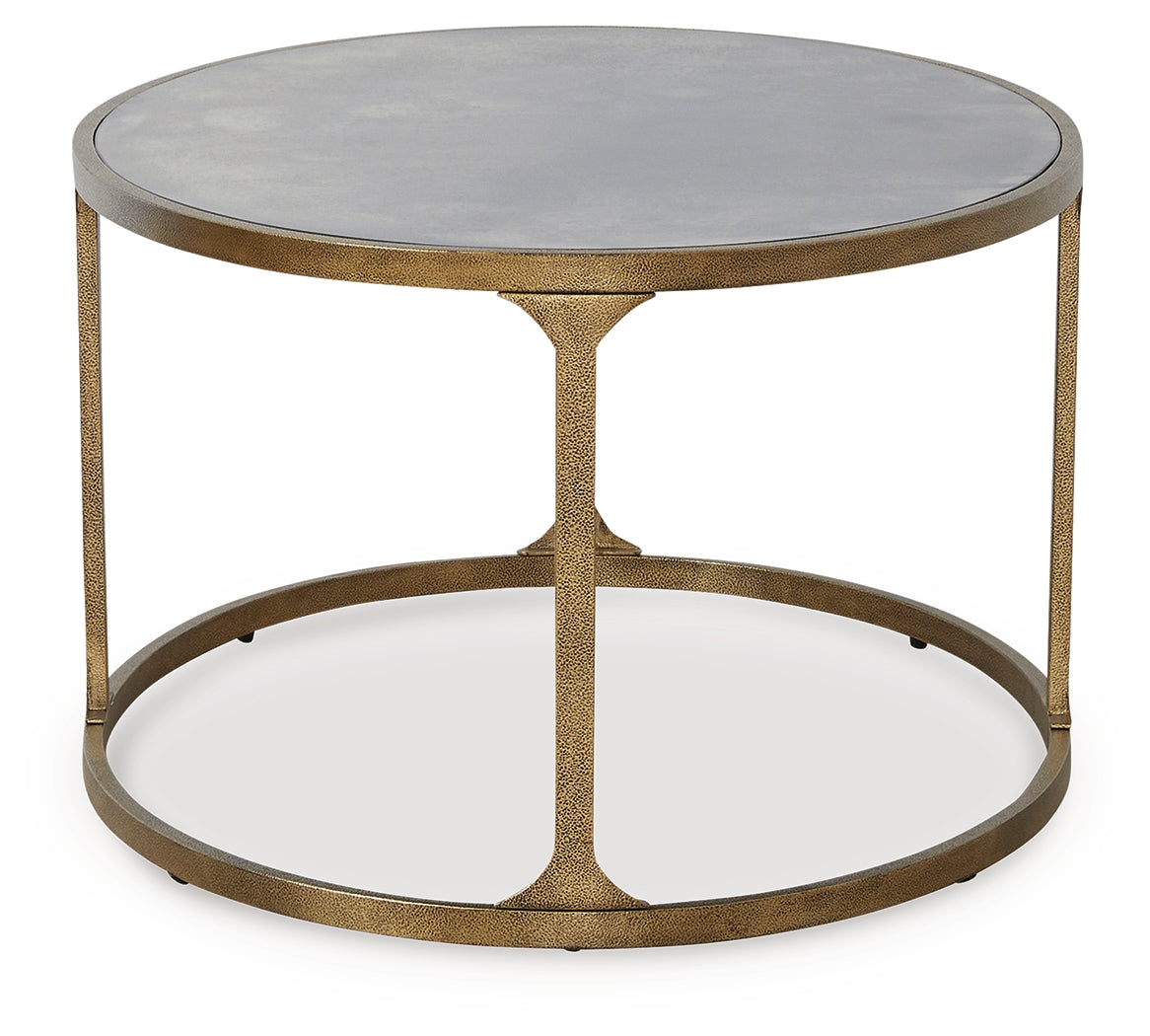 Korajane Antique Gold Oval Cocktail Table- Viva Furn