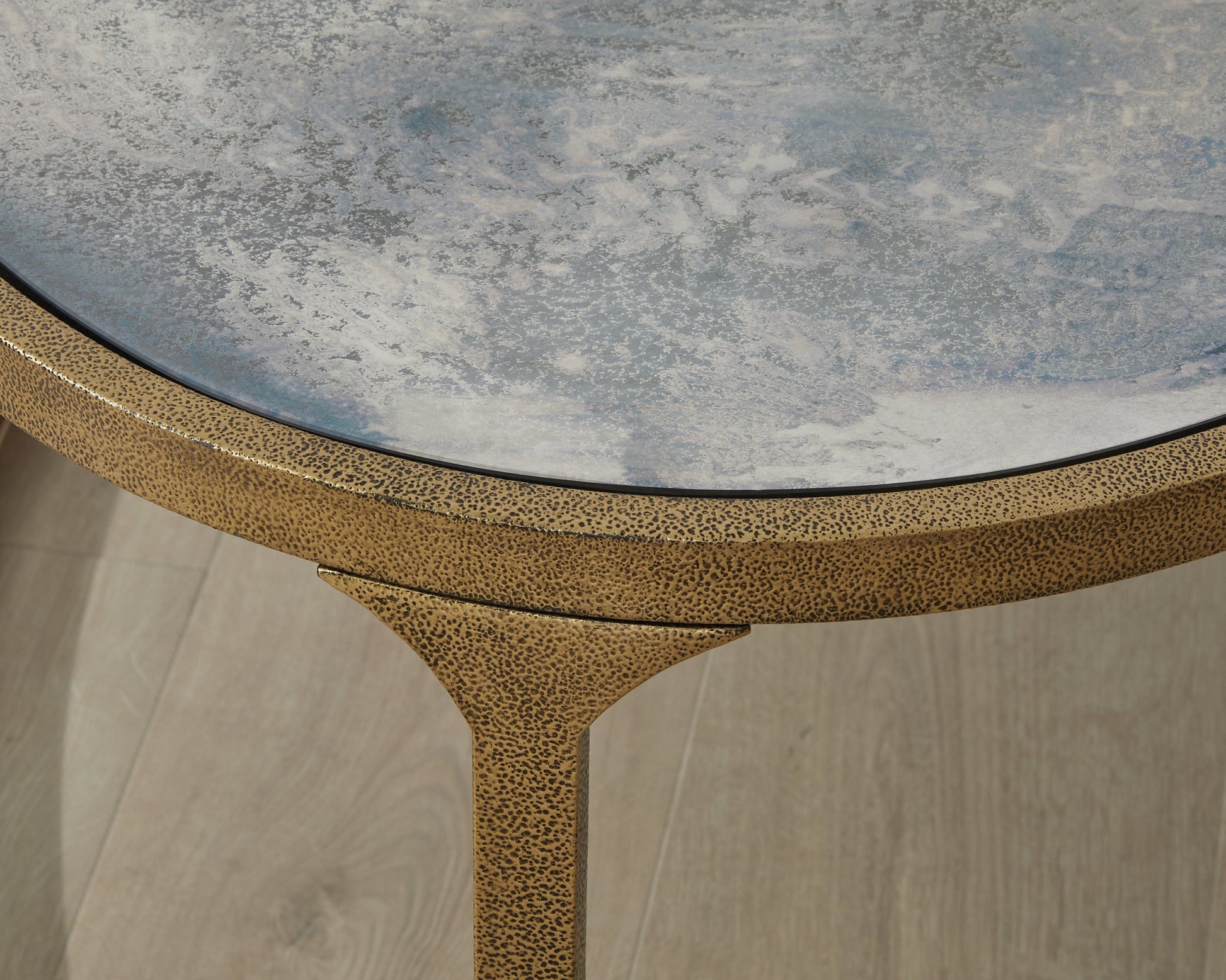 Korajane Antique Gold Oval Cocktail Table- Viva Furn