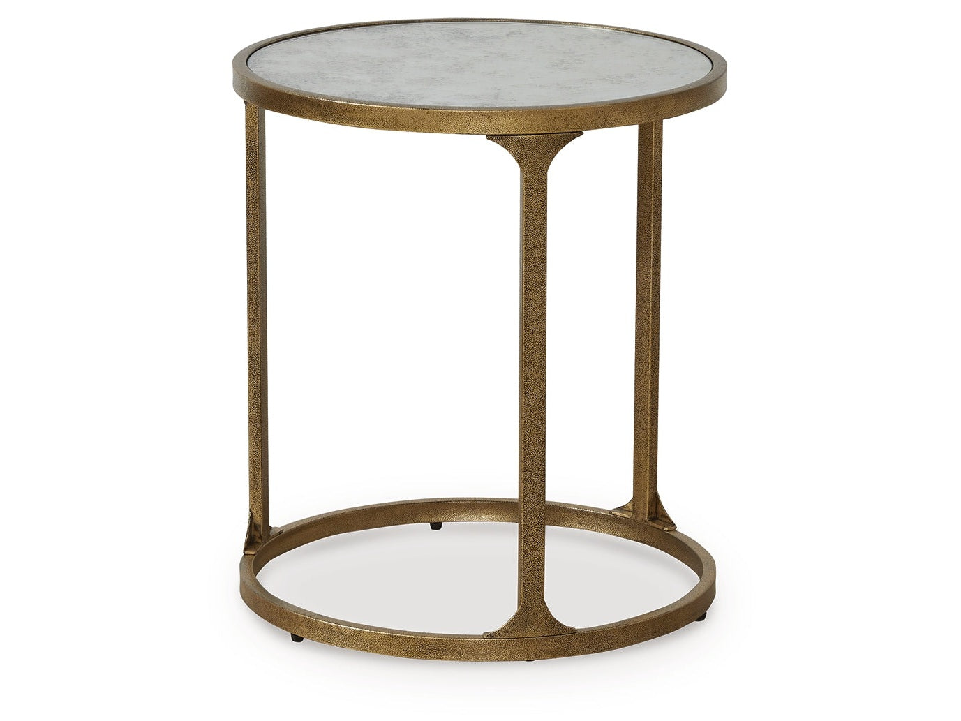 Korajane Antique Gold Round End Table- Viva Furn