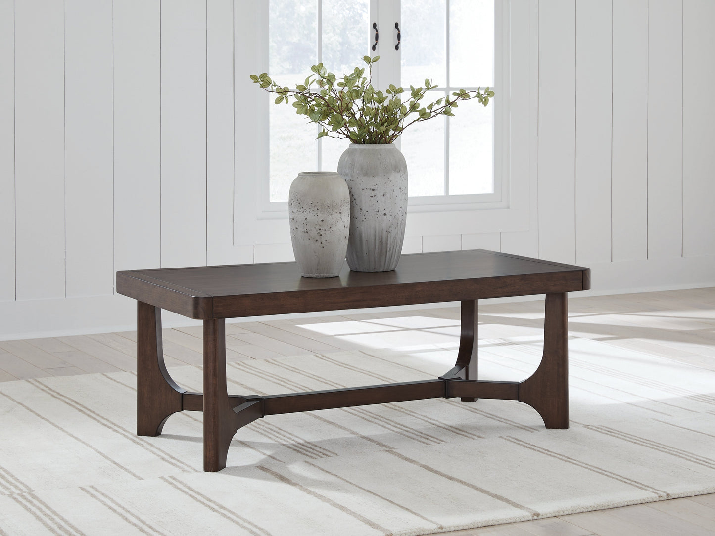 Korestone Dark Brown Rectangular Cocktail Table- Viva Furn