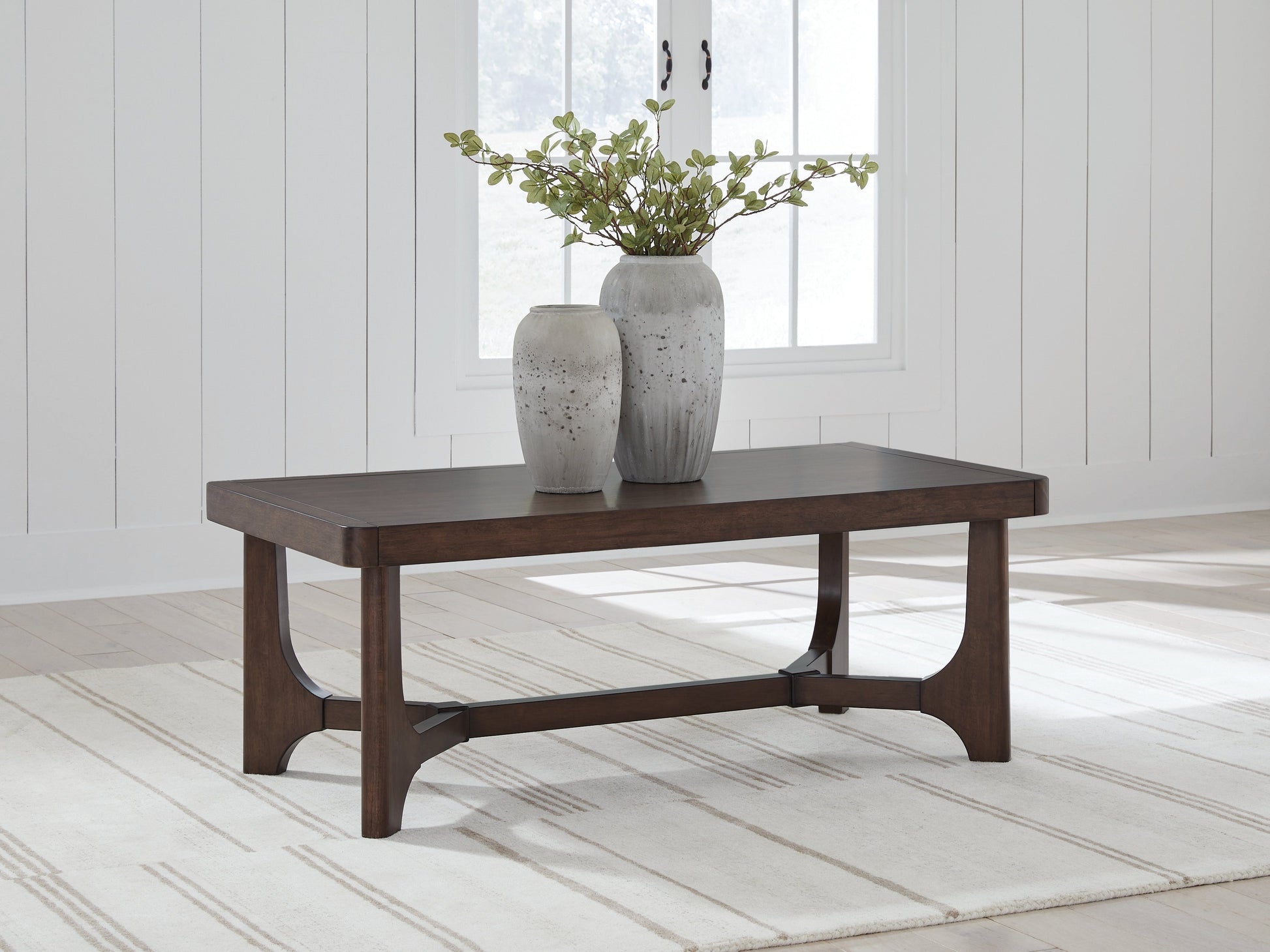 Korestone Dark Brown Rectangular Cocktail Table- Viva Furn