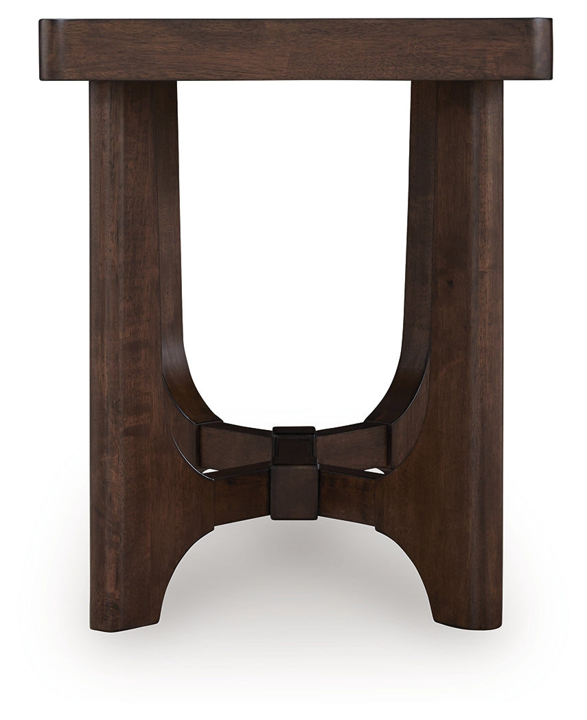Korestone Dark Brown Rectangular End Table- Viva Furn