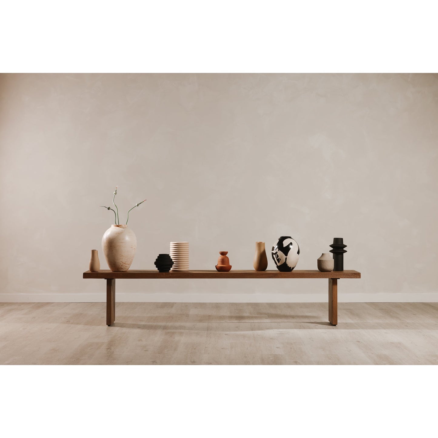 Koshi Sandblasted Amber Oak Bench - Ornate Home