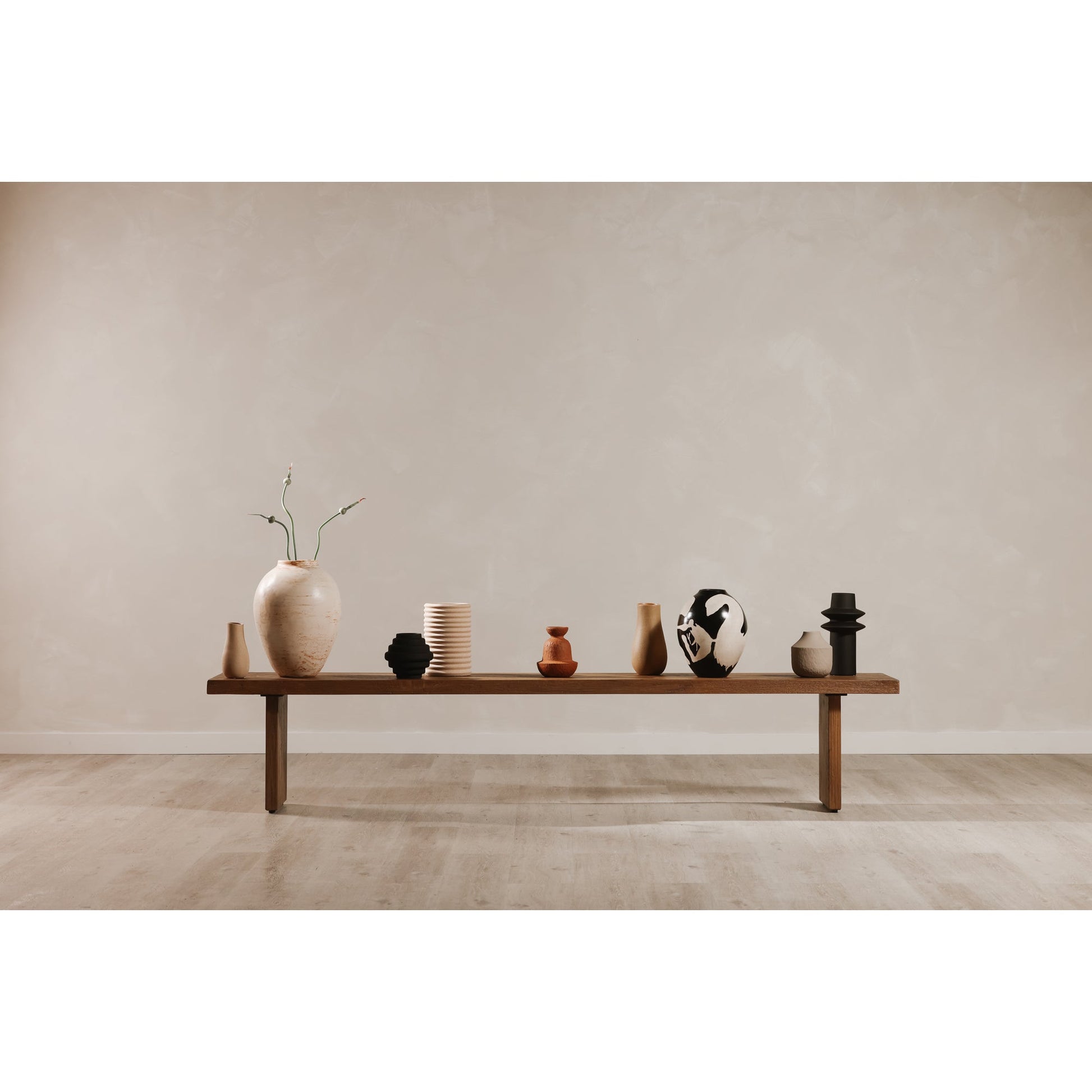 Koshi Sandblasted Amber Oak Bench - Ornate Home