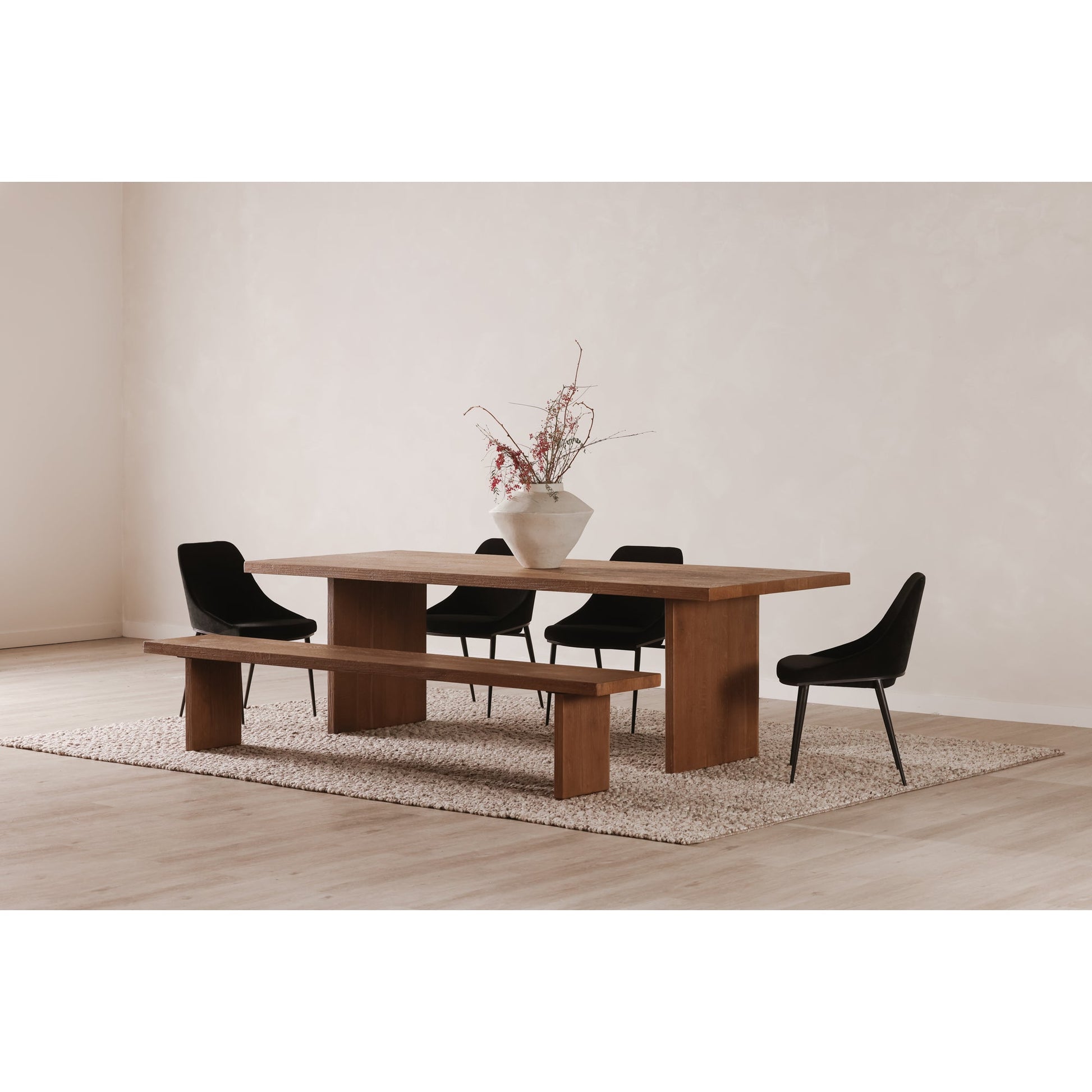 Koshi Sandblasted Amber Oak Bench - Ornate Home