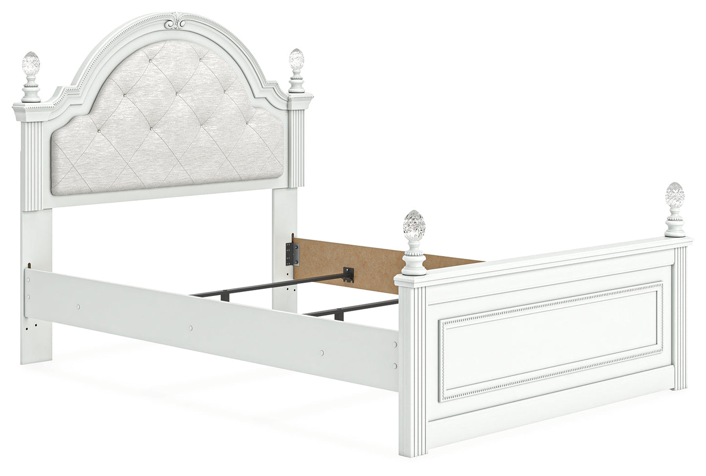 Kozlani White Full Upholstered Panel Bed- Viva Furn