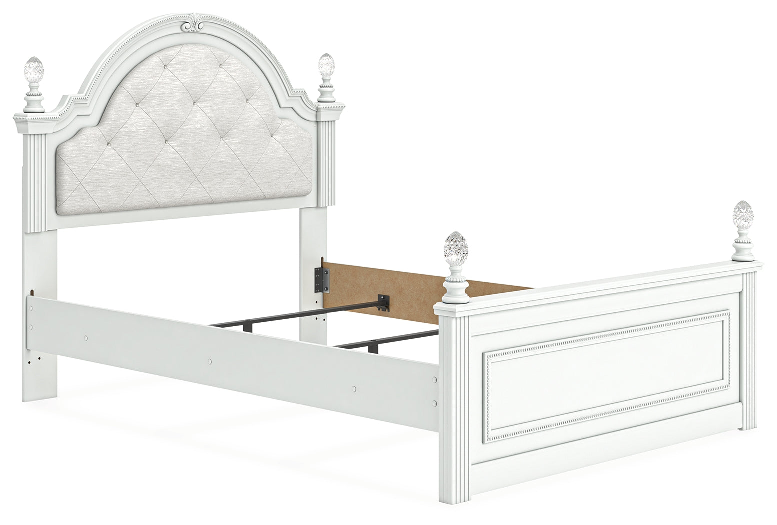 Kozlani White Full Upholstered Panel Bed- Viva Furn