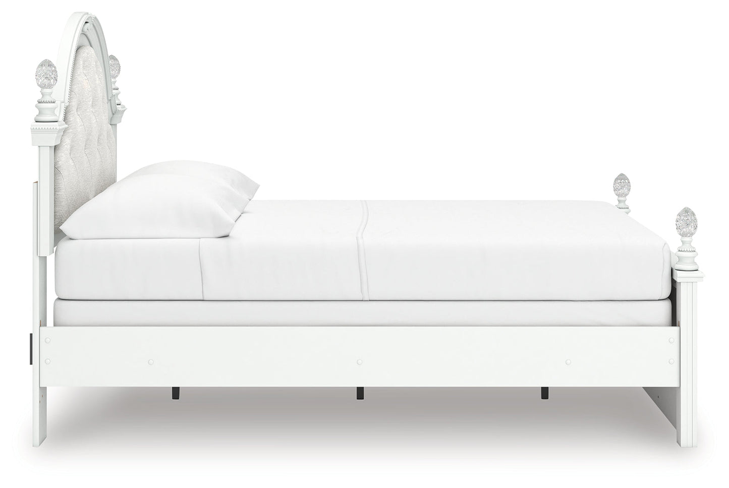 Kozlani White Full Upholstered Panel Bed- Viva Furn