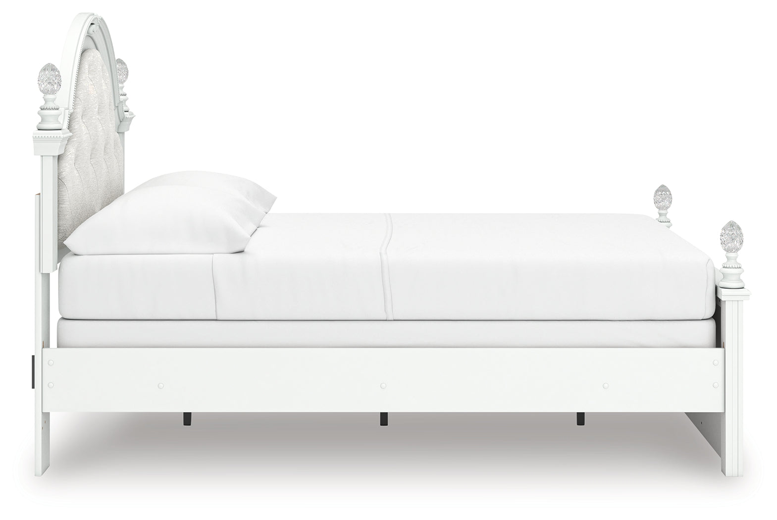 Kozlani White Full Upholstered Panel Bed- Viva Furn