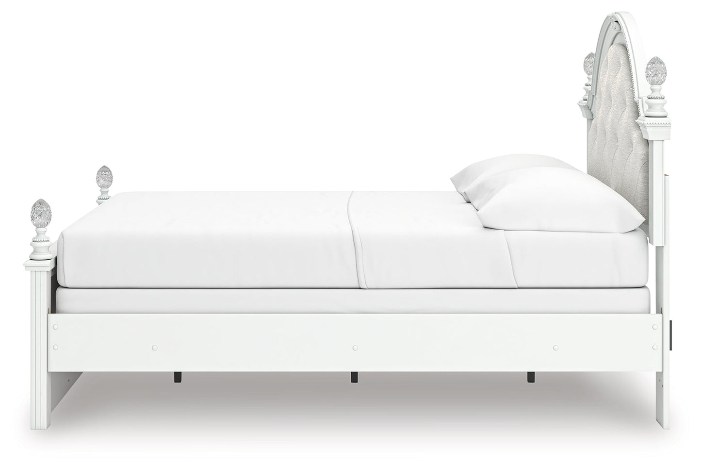 Kozlani White Full Upholstered Panel Bed- Viva Furn