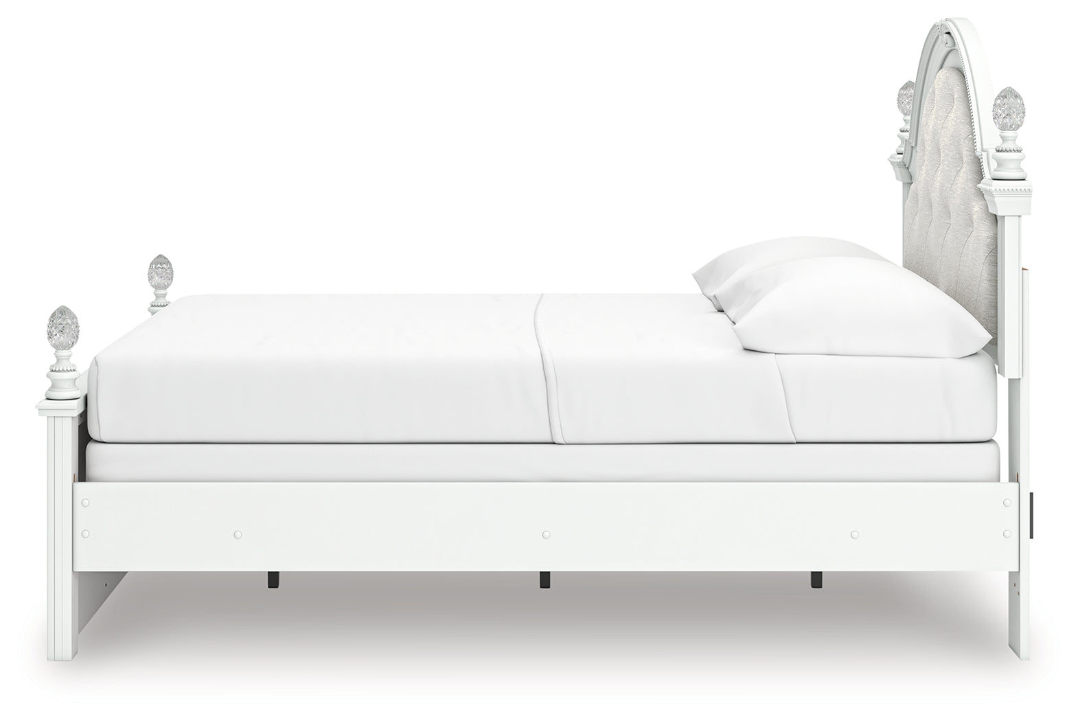 Kozlani White Full Upholstered Panel Bed- Viva Furn