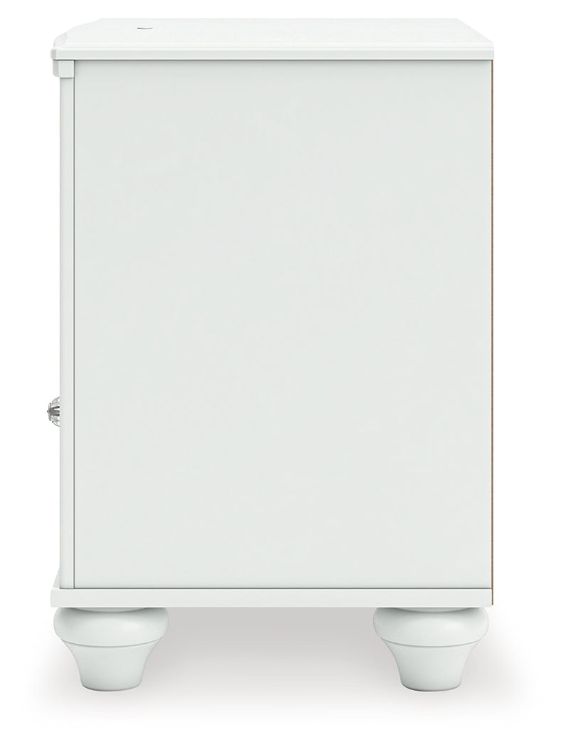 Kozlani White One Drawer Night Stand- Viva Furn