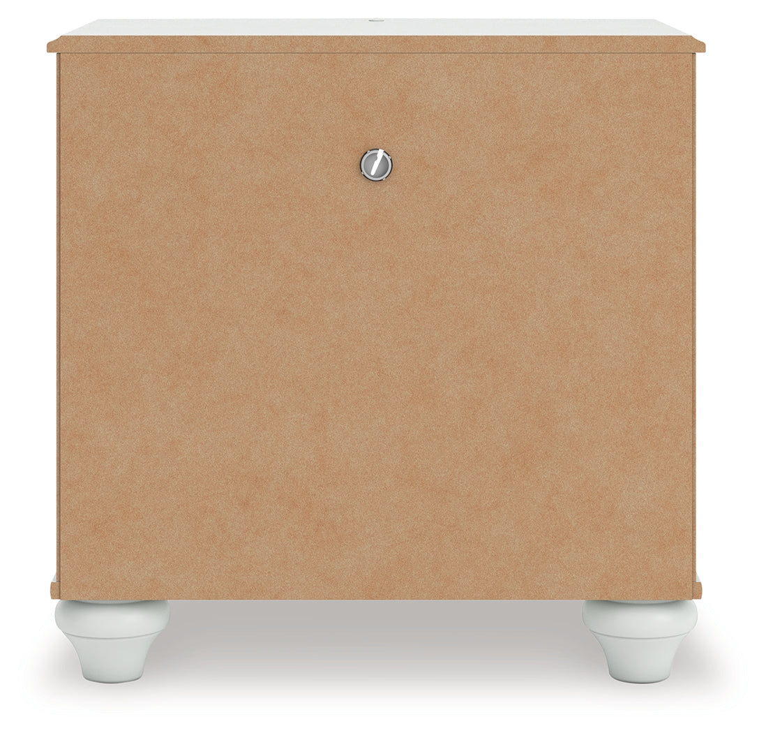 Kozlani White One Drawer Night Stand- Viva Furn