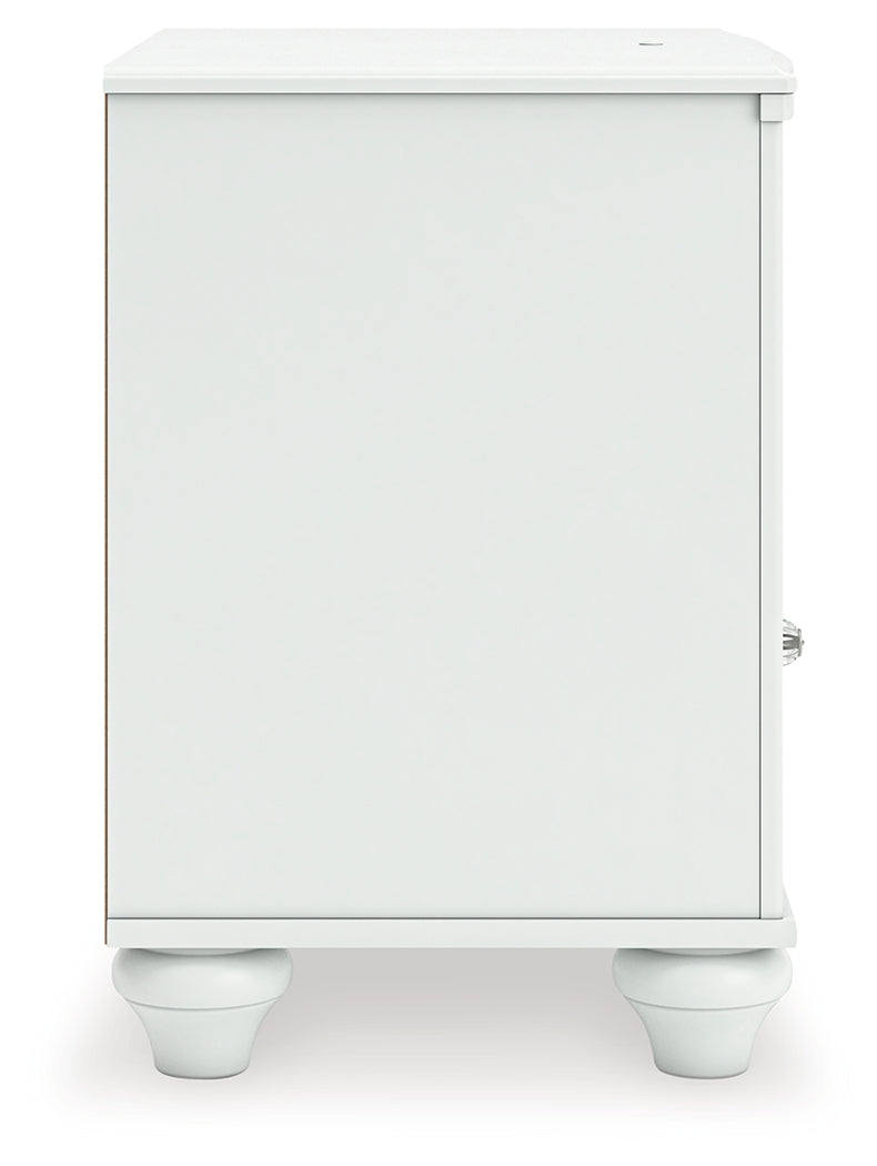 Kozlani White One Drawer Night Stand- Viva Furn