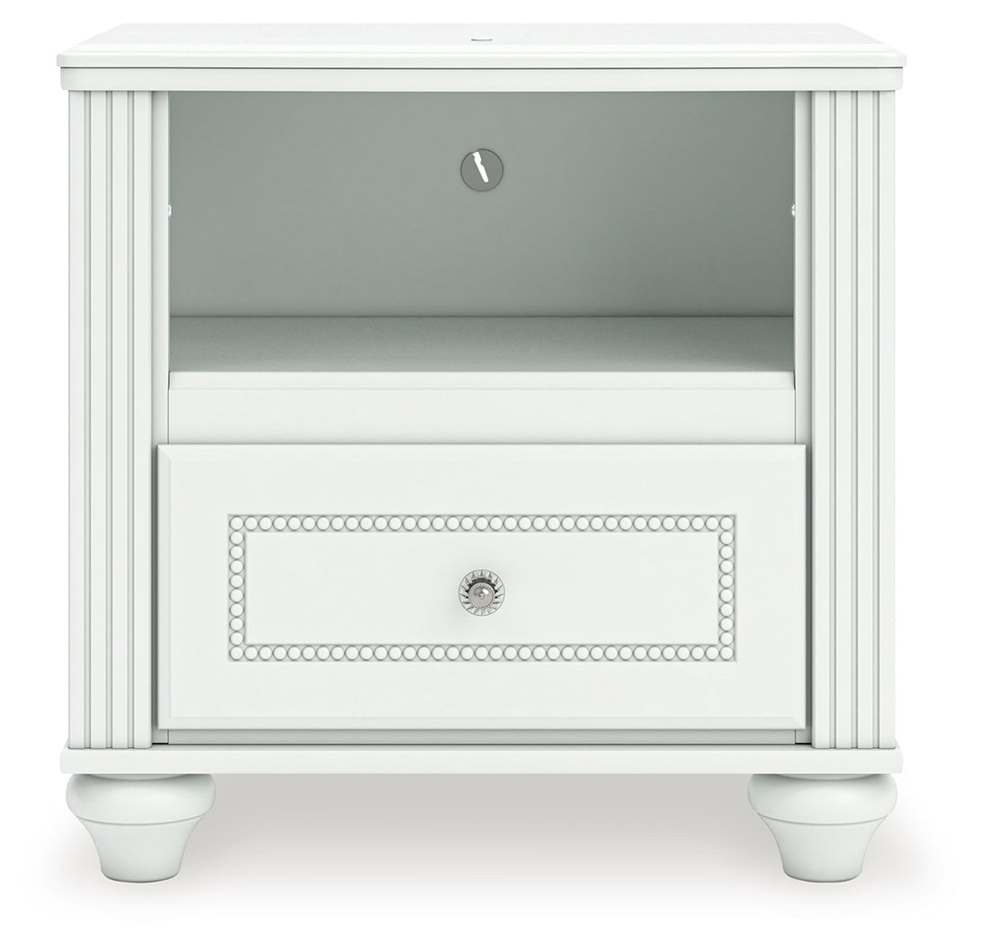 Kozlani White One Drawer Night Stand- Viva Furn